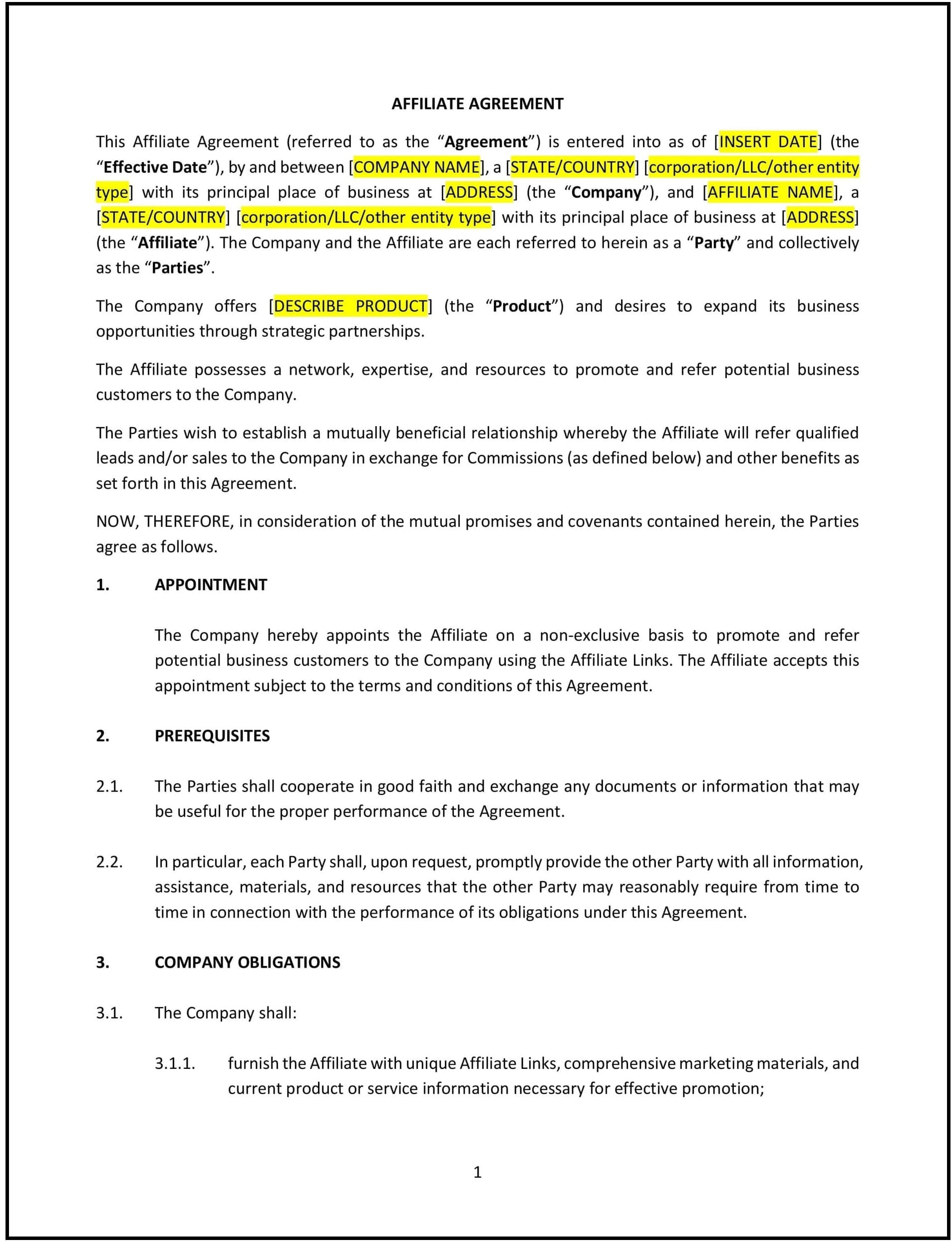 Affiliate-Agreement--Tennessee--1-1