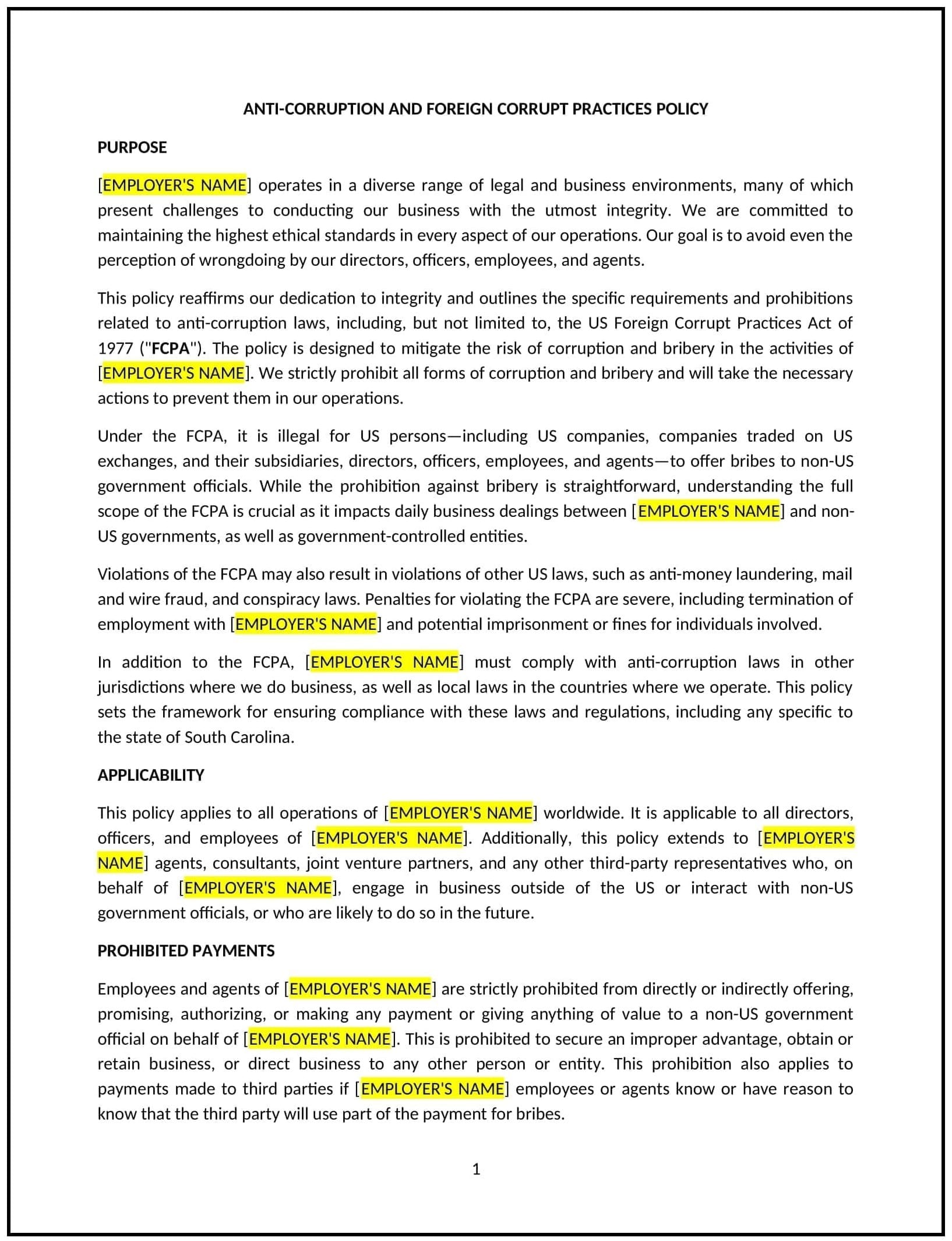 Anti-Corruption-and-Foreign-Corrupt-Practices-Policy--South-Carolina--1-1-2