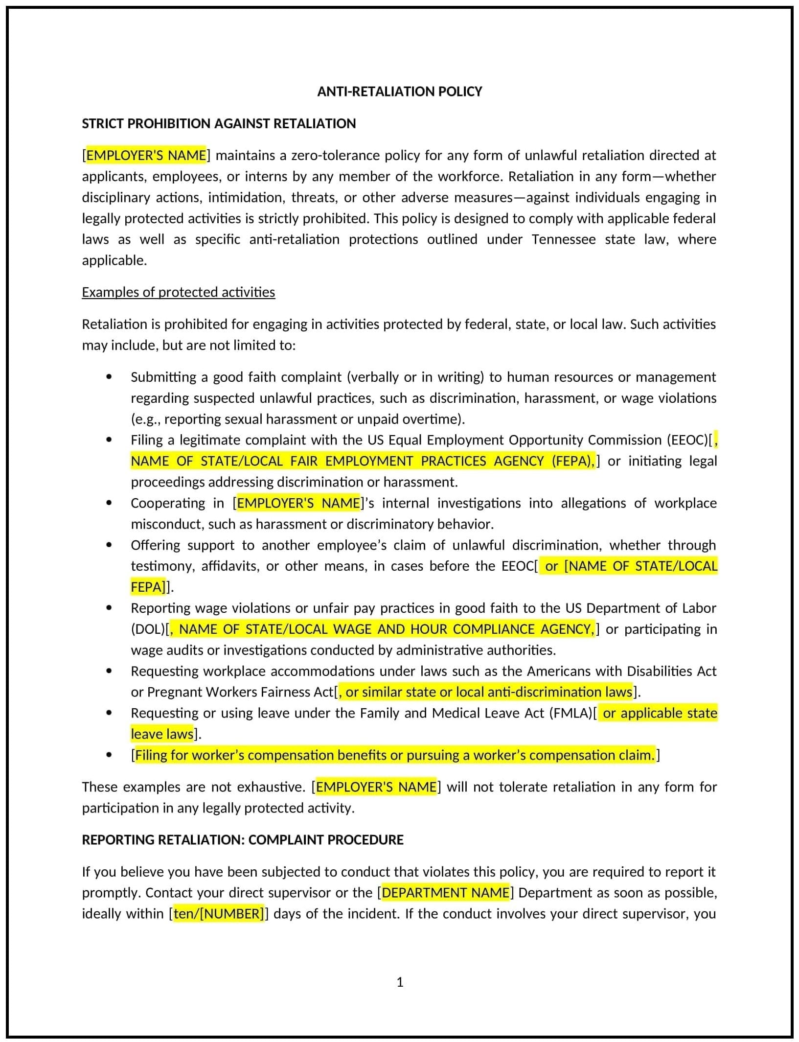 Anti-Retaliation-Policy--Tennessee--1-1-1