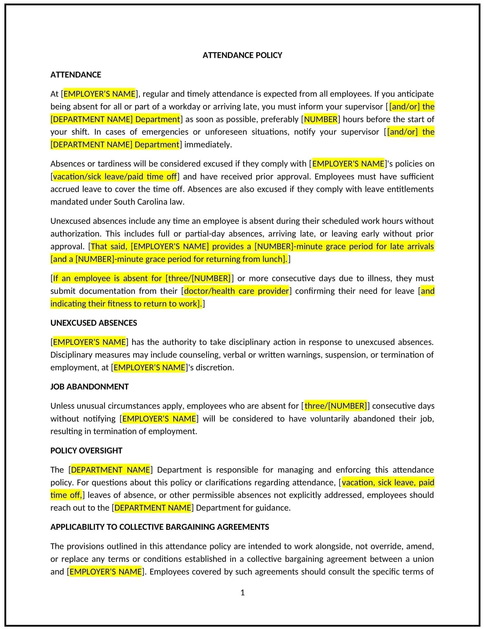 Attendance-Policy--South-Carolina--1-1-1