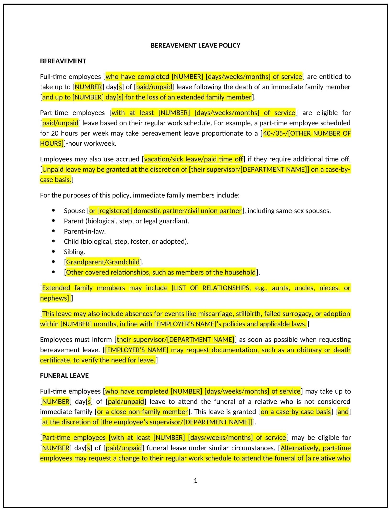 Bereavement-Leave-Policy--Louisiana--1-1-1