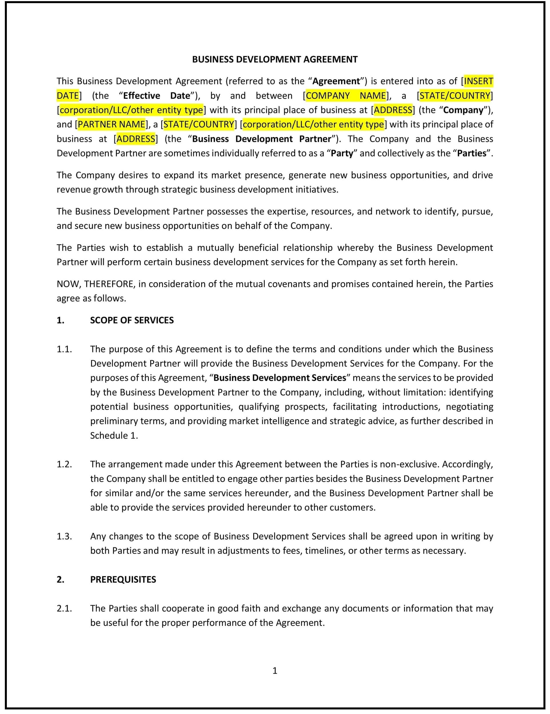 Business-Development-Agreement--Washington--1-1
