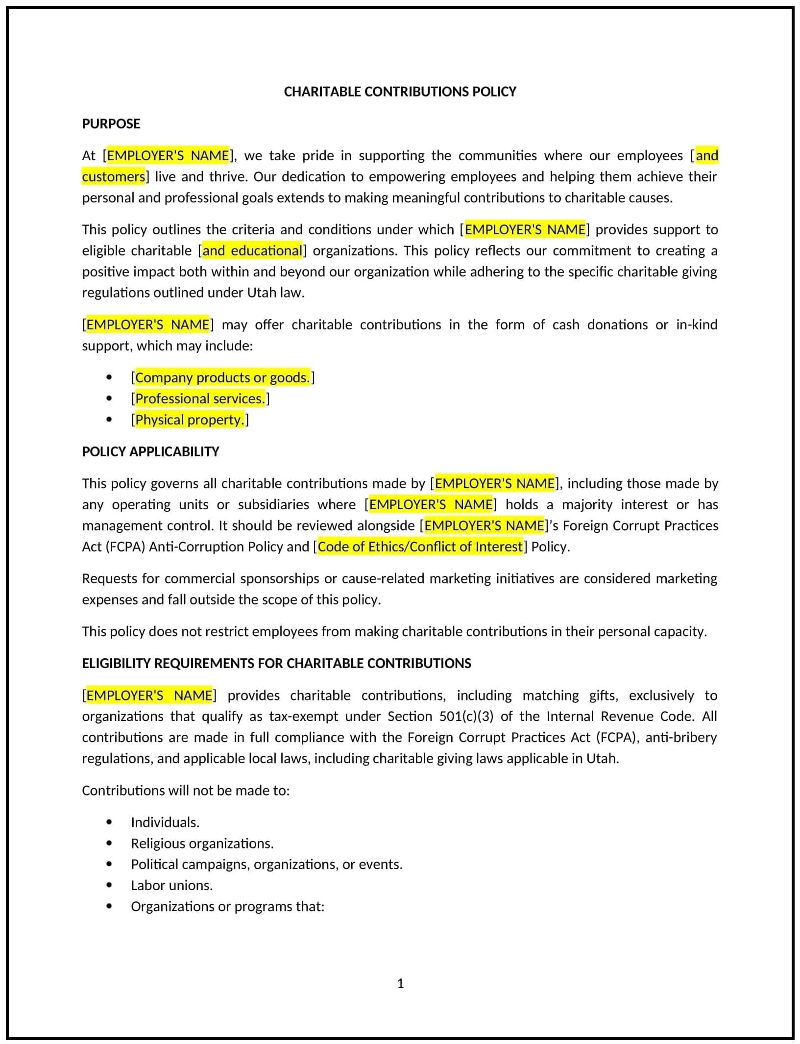 Charitable-Contributions-Policy--Utah--1-1-1