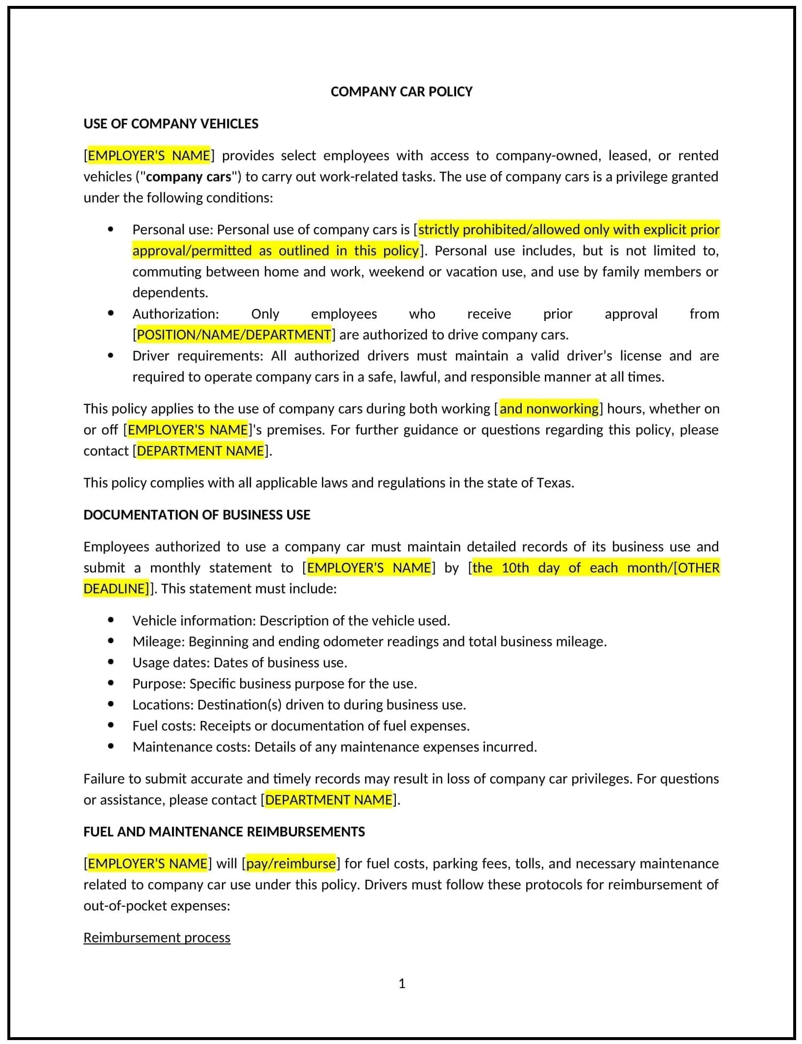 Company-Car-Policy--Texas--1-1-1