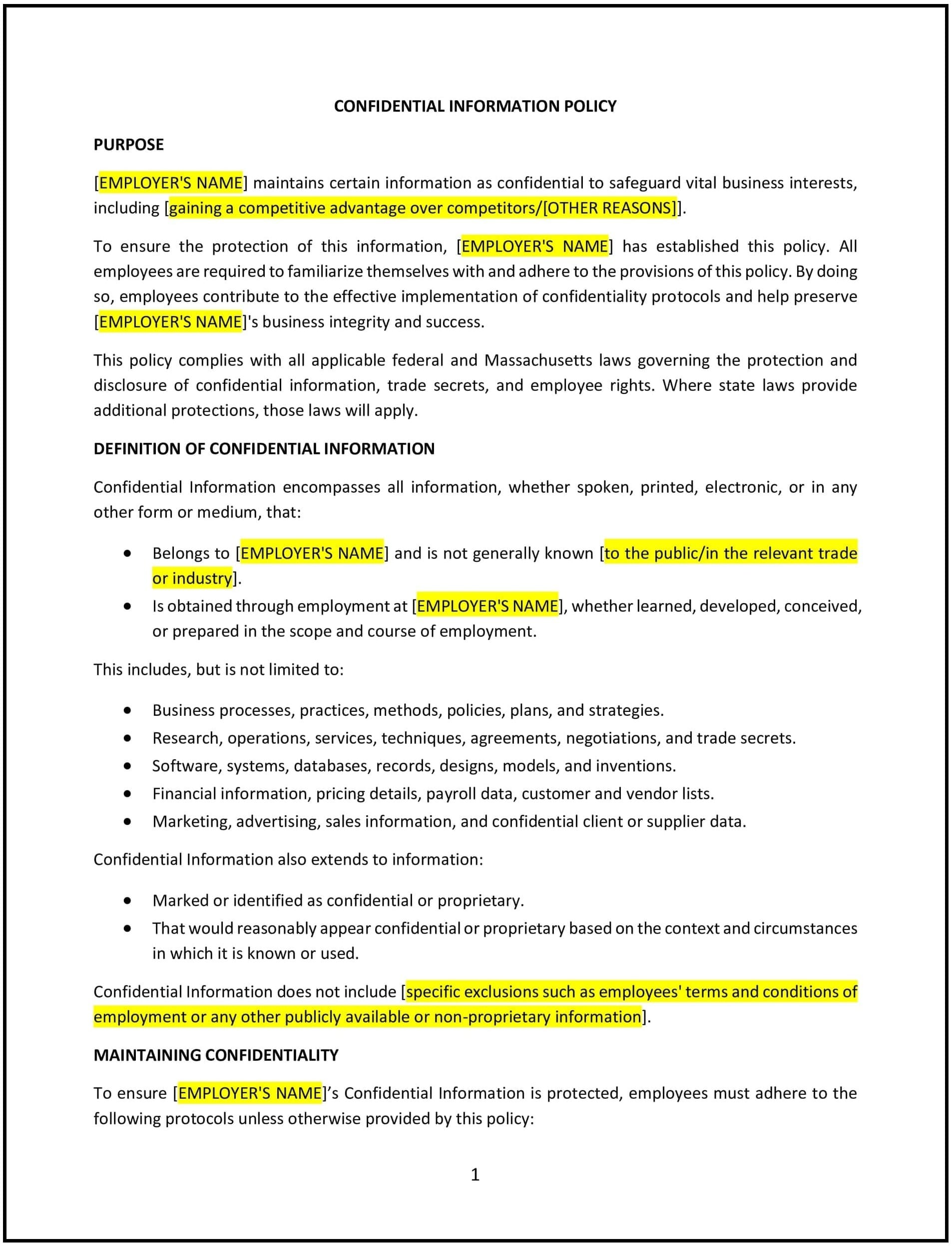 Confidential-Information-Policy--Massachusetts--1-1