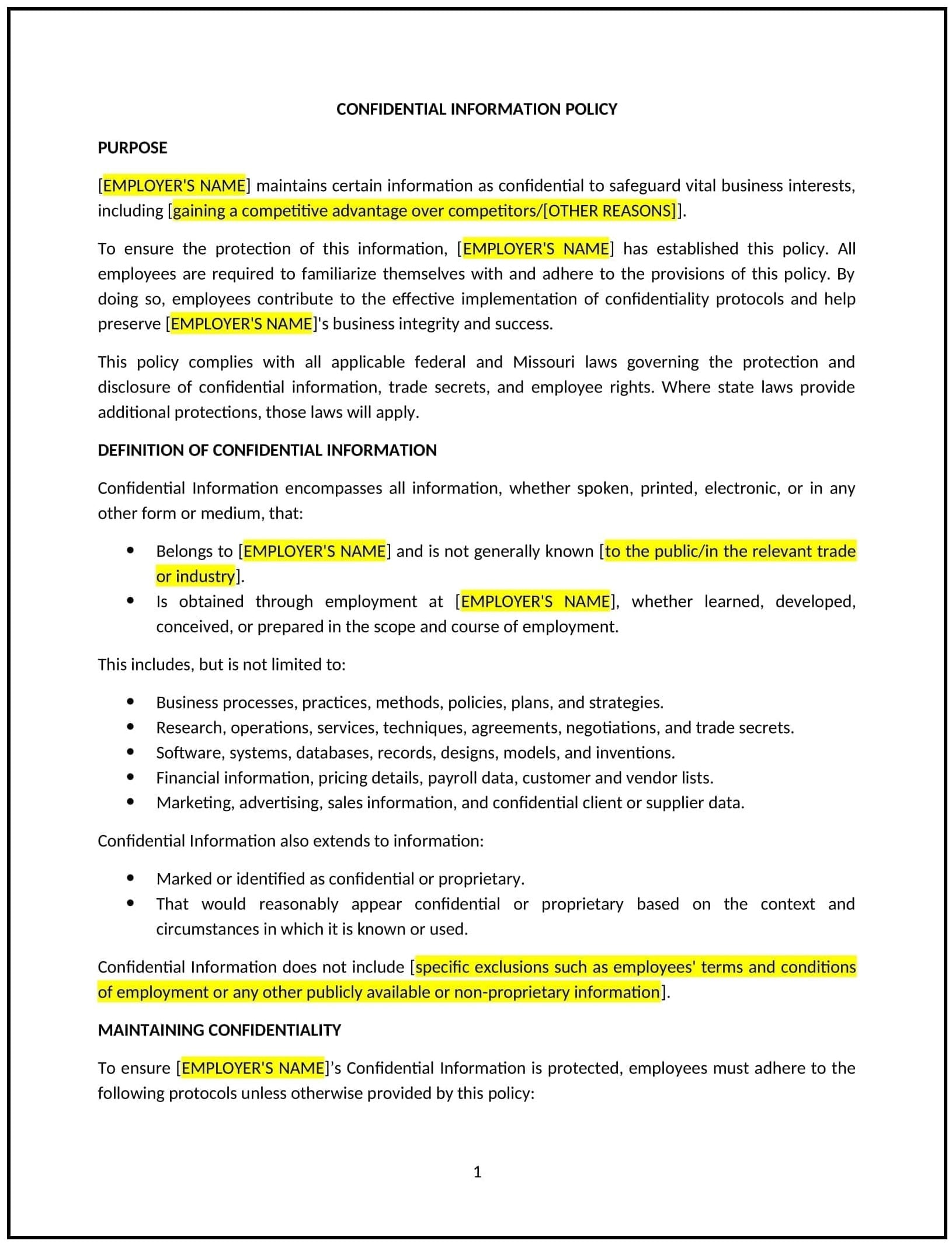 Confidential-Information-Policy--Missouri--1-1-1