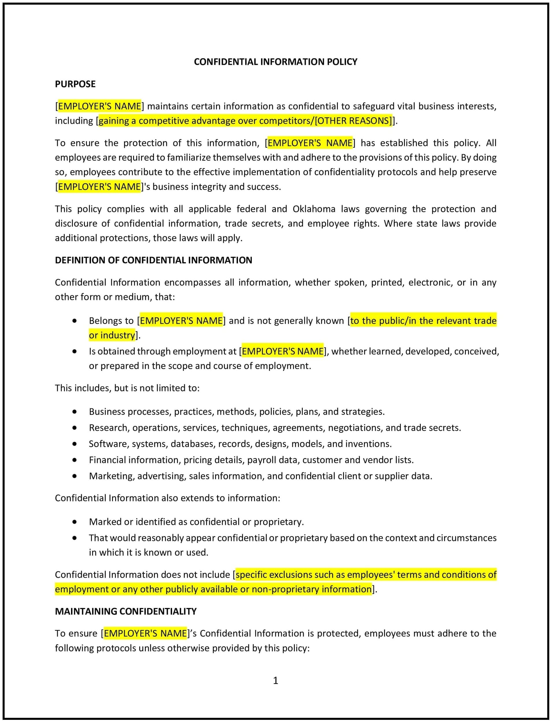 Confidential-Information-Policy--Oklahoma--1-1