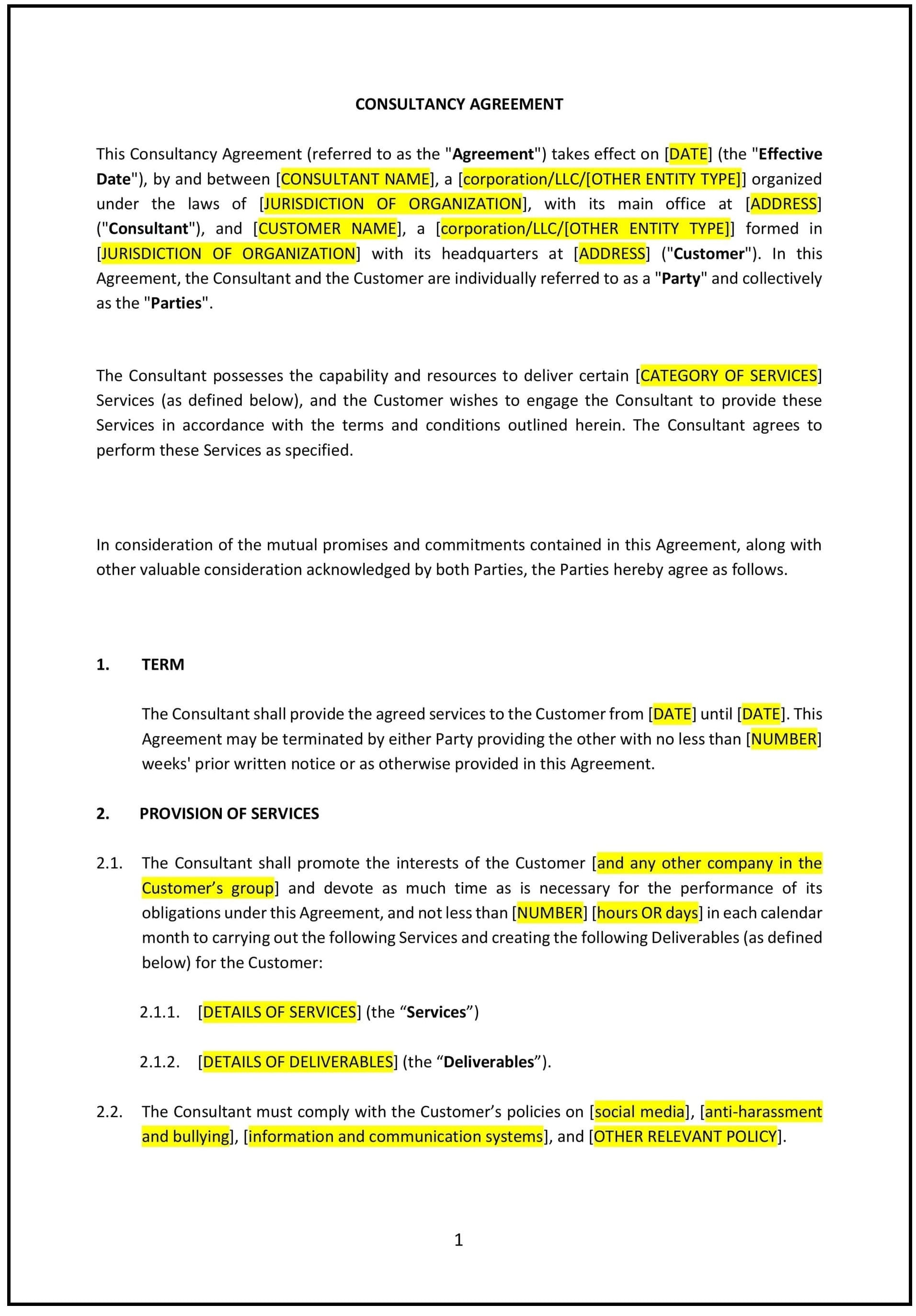 Consultancy-Agreement--Utah---Pro-Customer--1-1