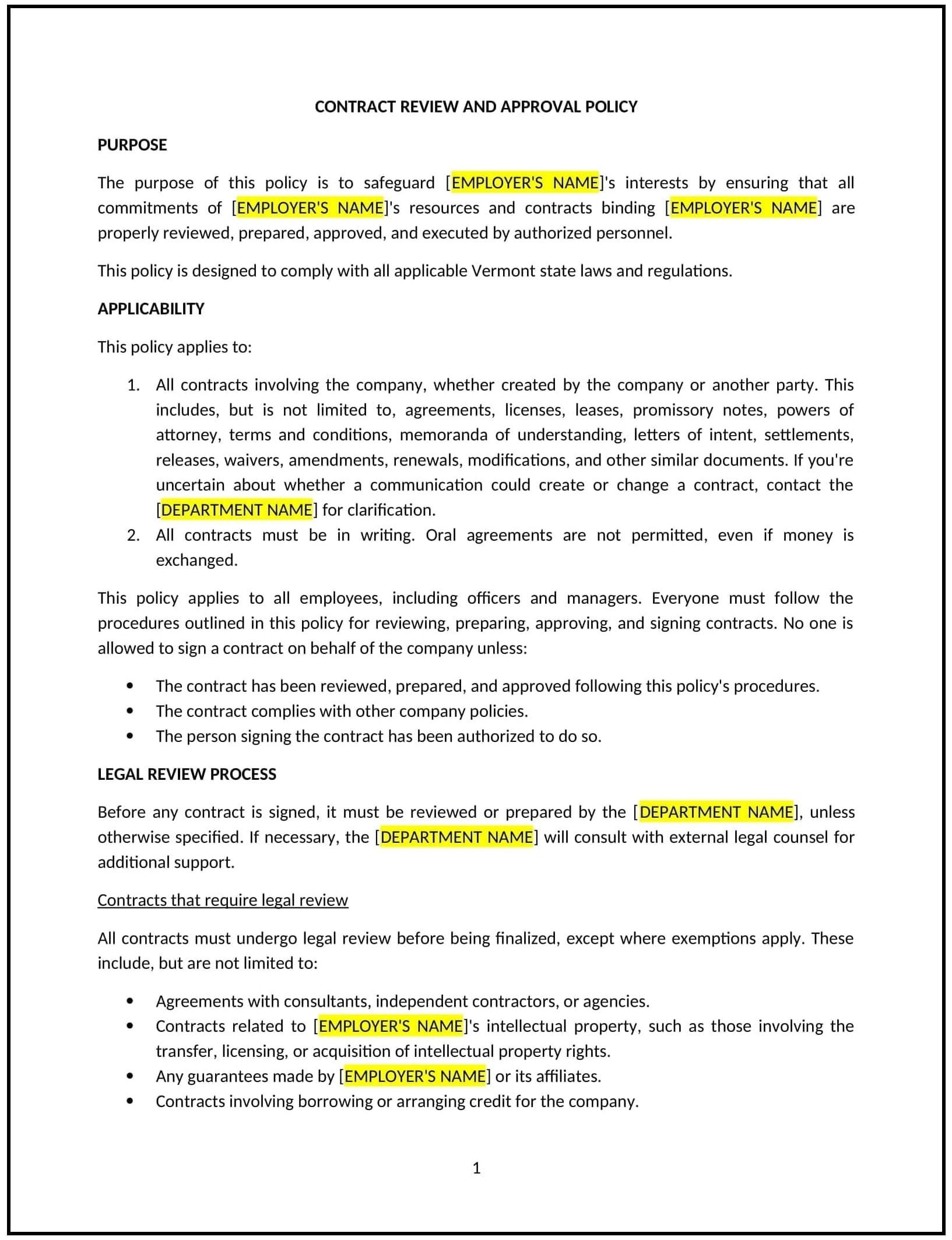 Contract-Review-and-Approval-Policy--Vermont--1-1-1