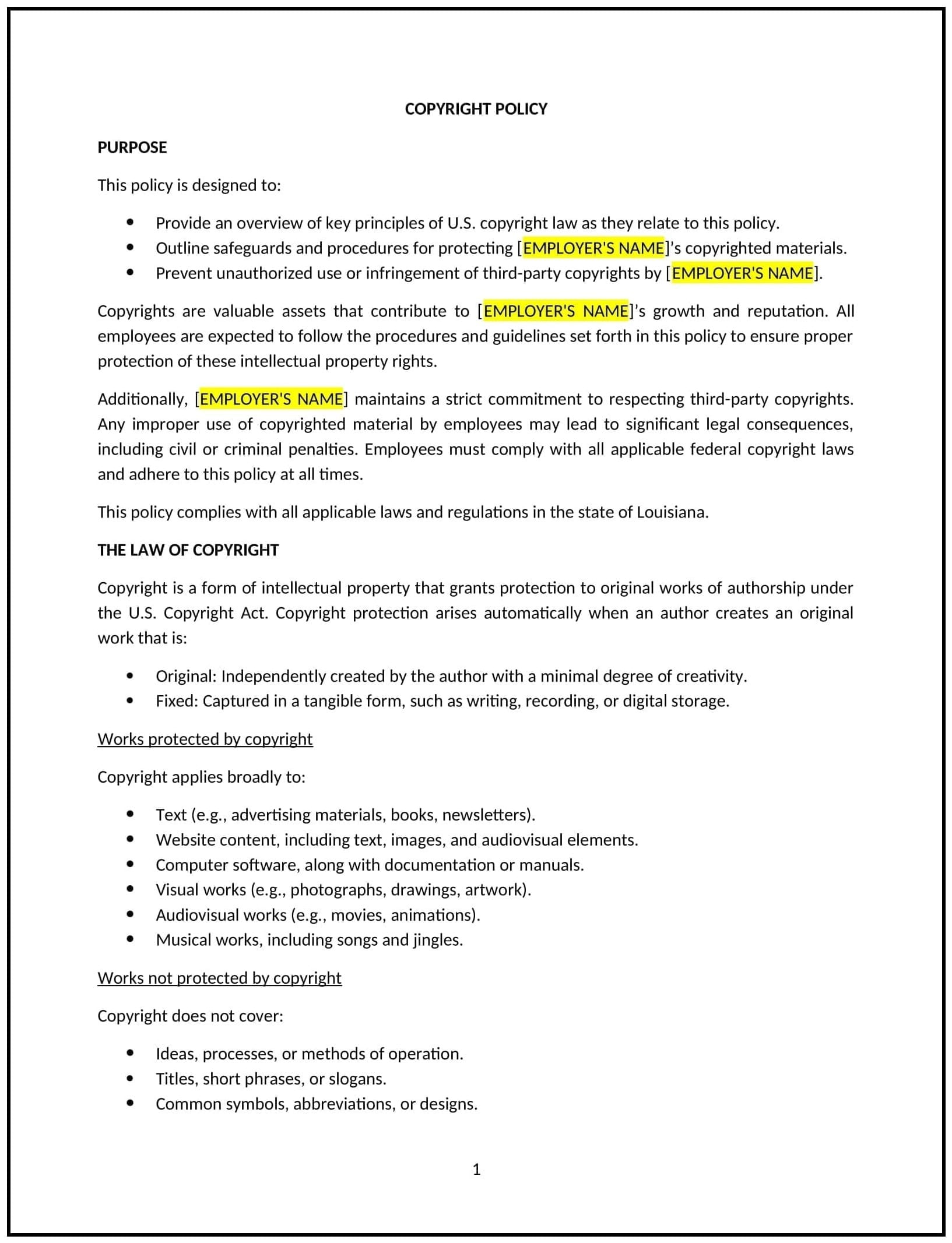 Copyright-Policy--Louisiana--1-1-1