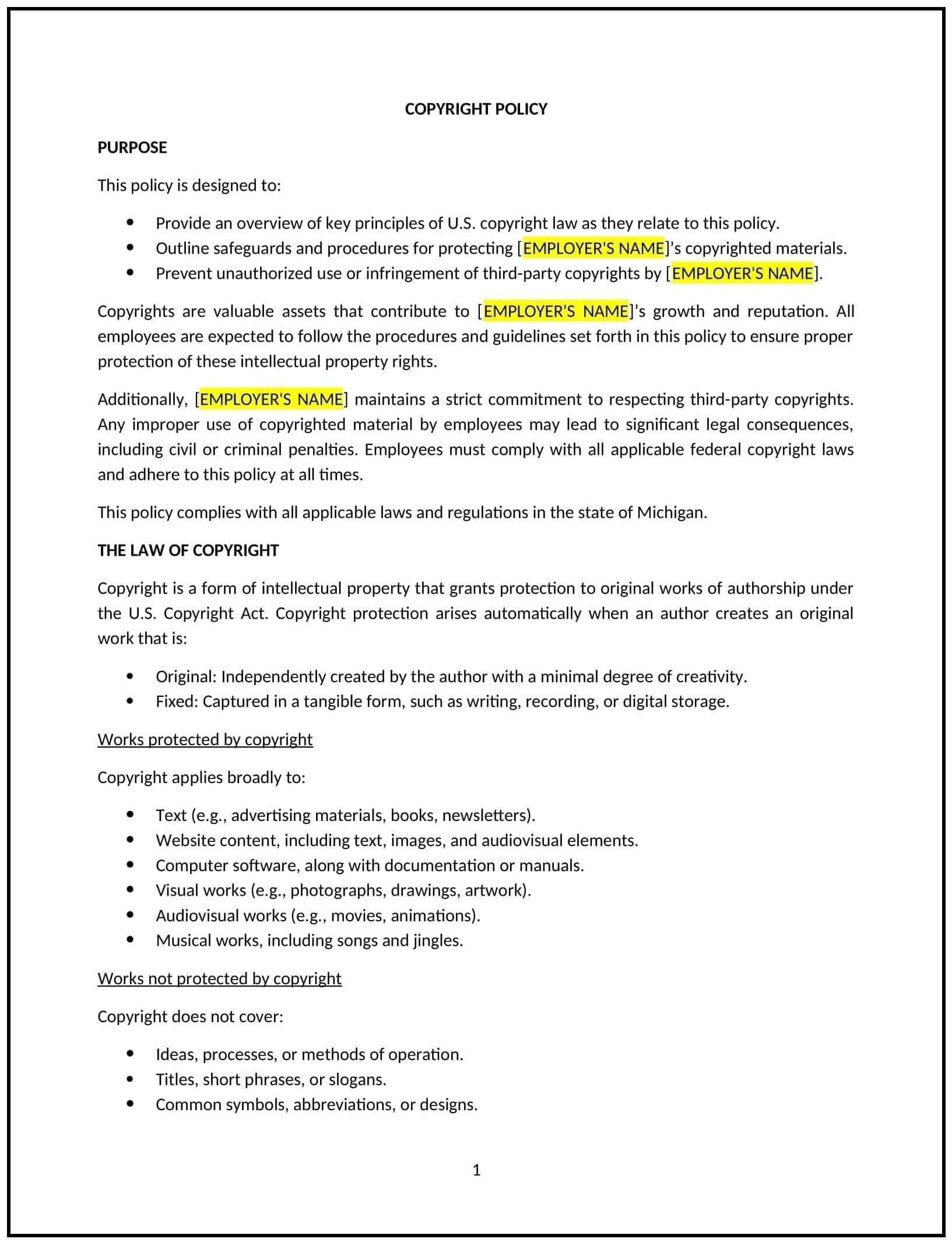 Copyright-Policy--Michigan--1-1-1