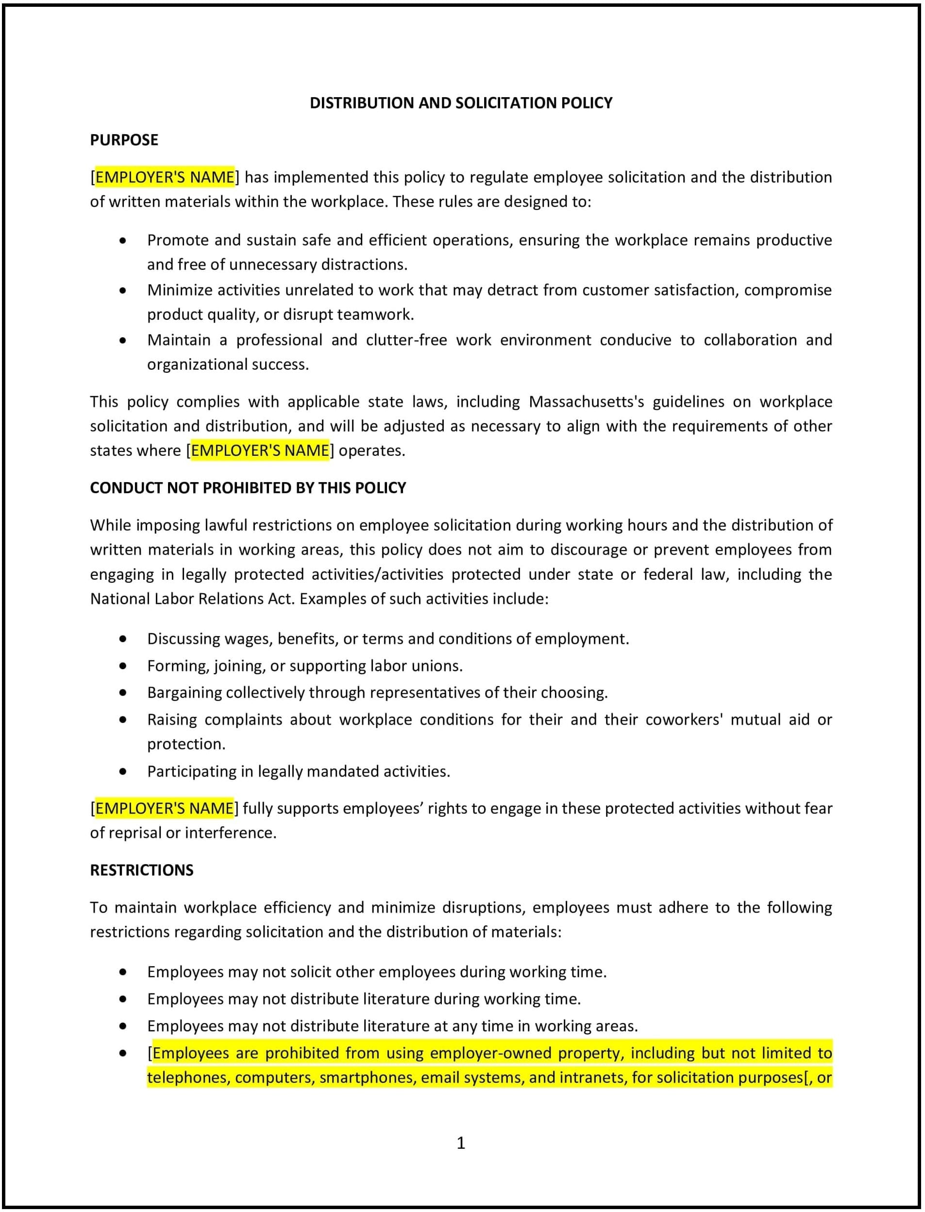 Distribution-and-Solicitation-Policy--Massachusetts--1-1