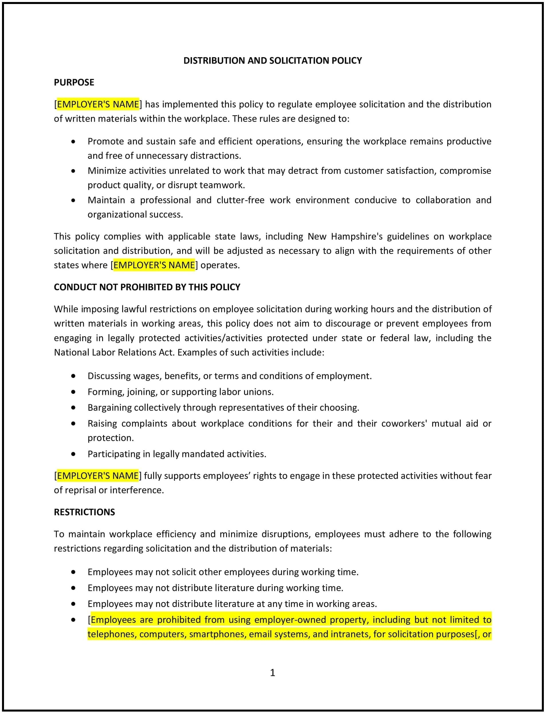 Distribution-and-Solicitation-Policy--New-Hampshire--1-1