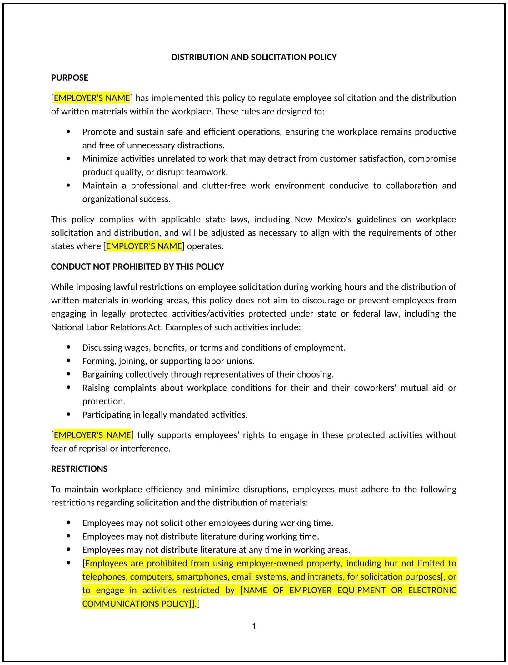 Distribution-and-Solicitation-Policy--New-Mexico--1-1-1