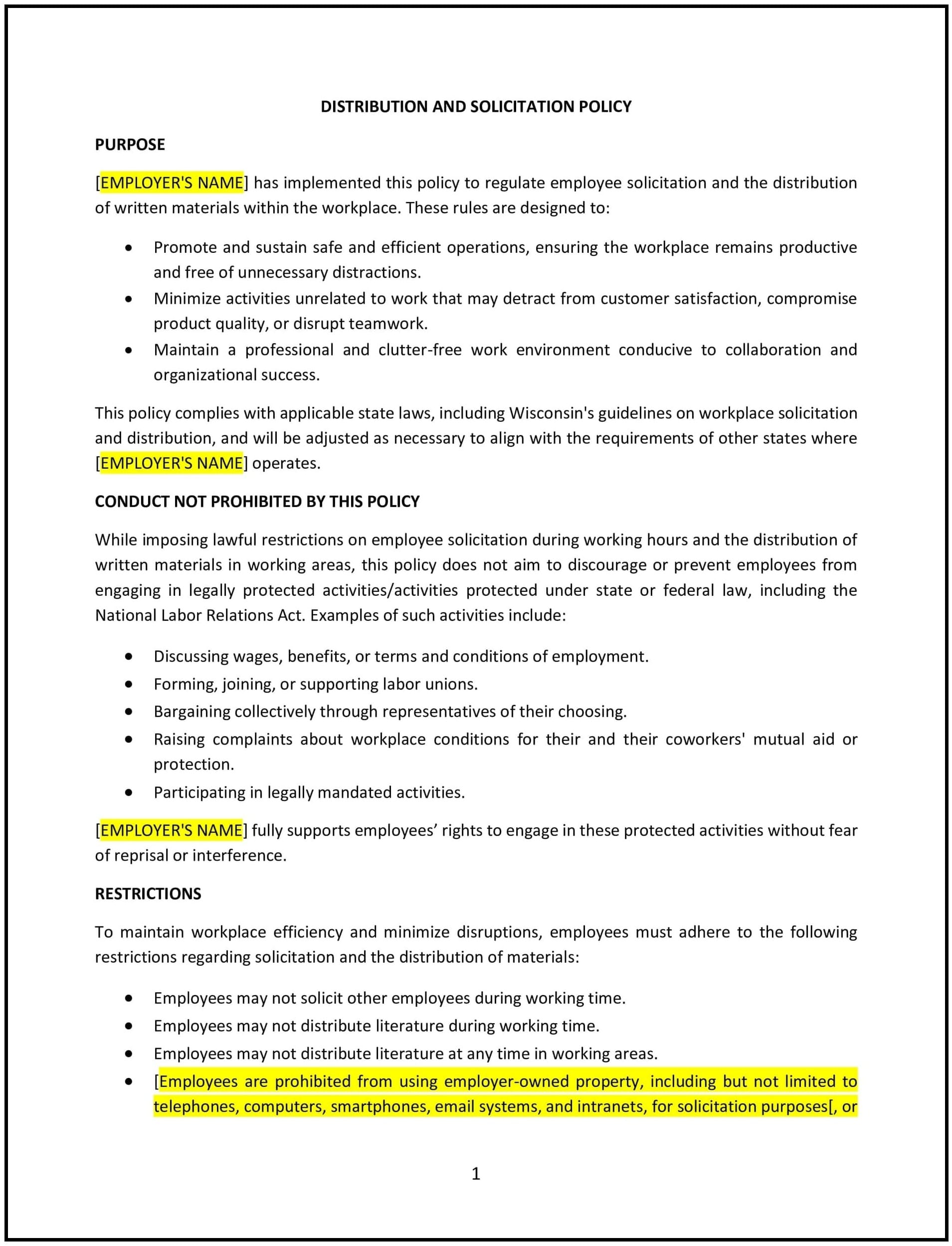 Distribution-and-Solicitation-Policy--Wisconsin--1-1