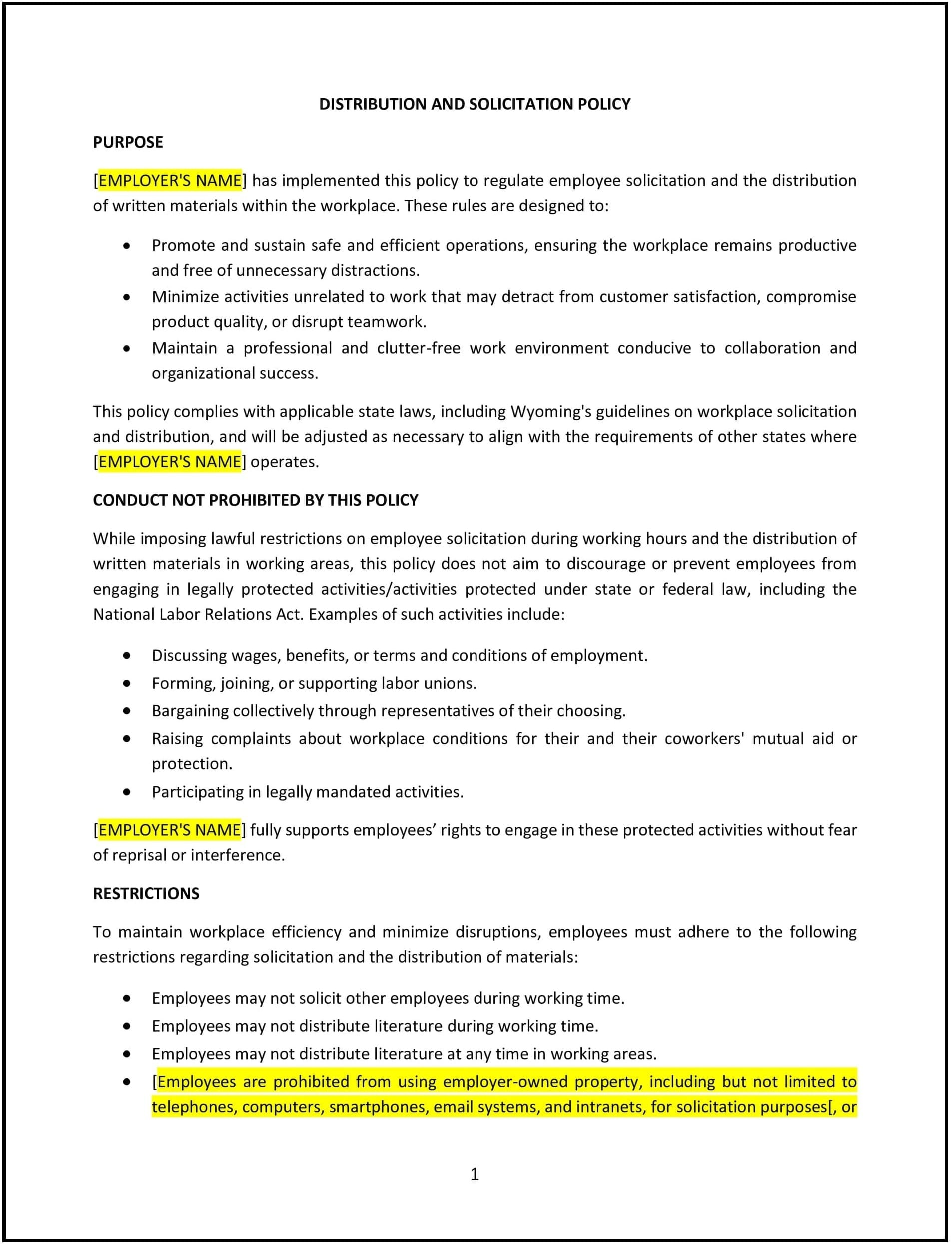 Distribution-and-Solicitation-Policy--Wyoming--1-1