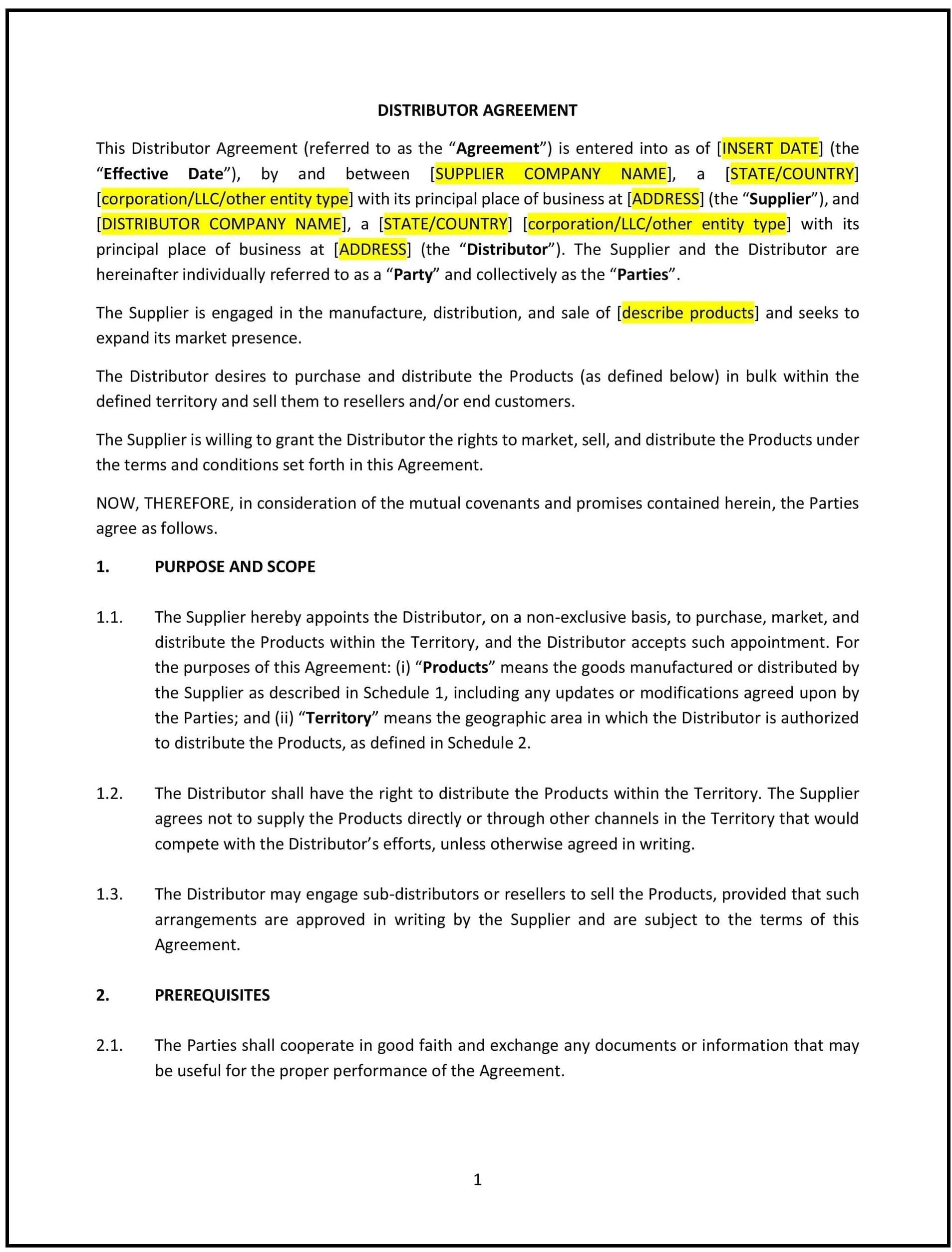 Distributor-Agreement--Rhode-Island--1-1
