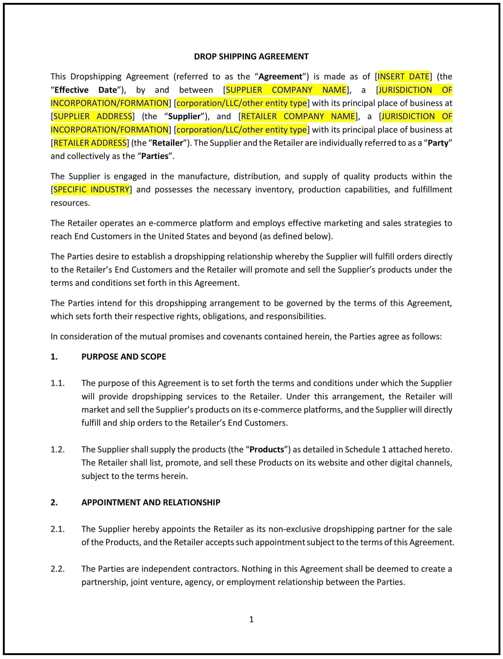 Drop-Shipping-Agreement--South-Carolina--1-1-1