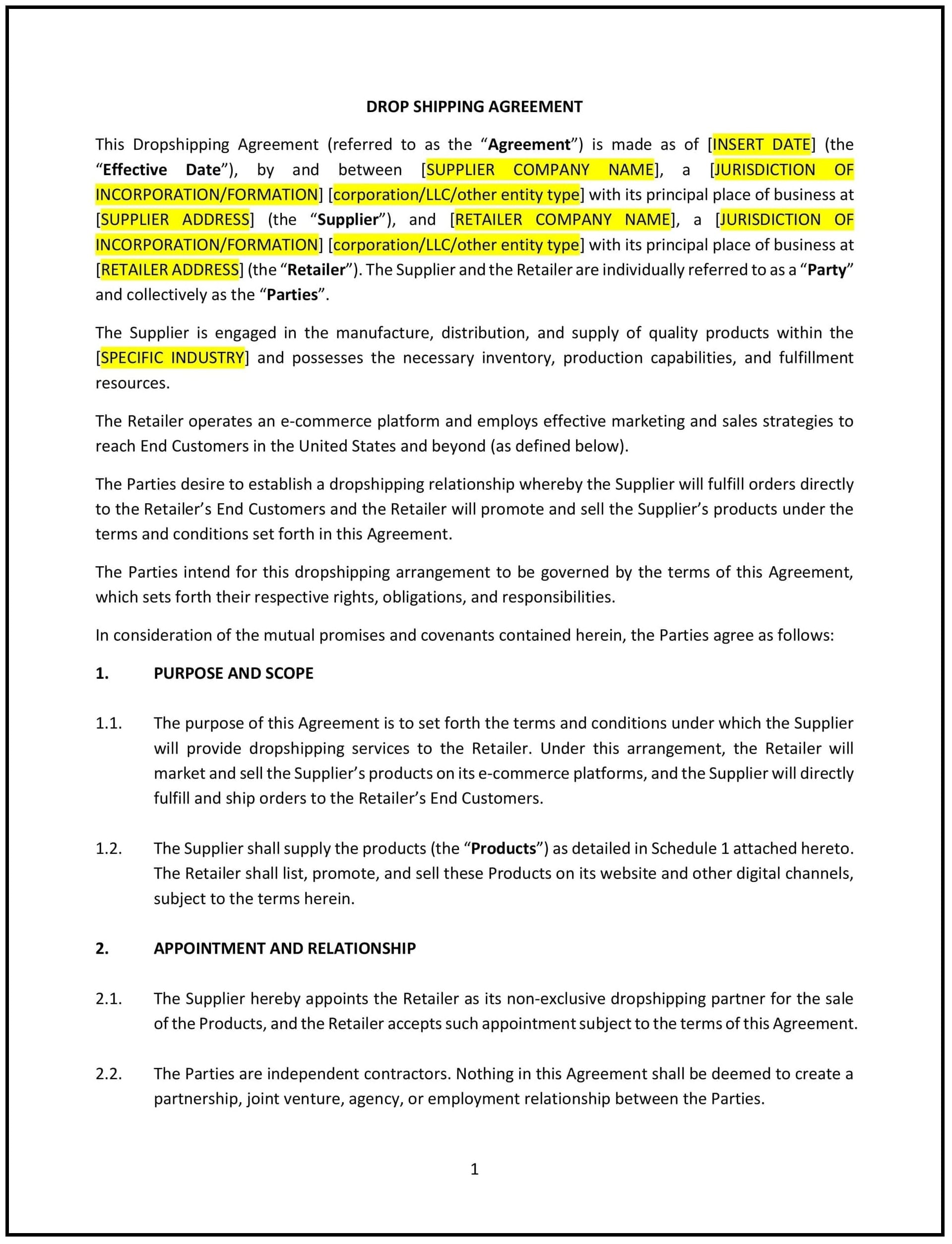 Drop-Shipping-Agreement--South-Dakota--1-1