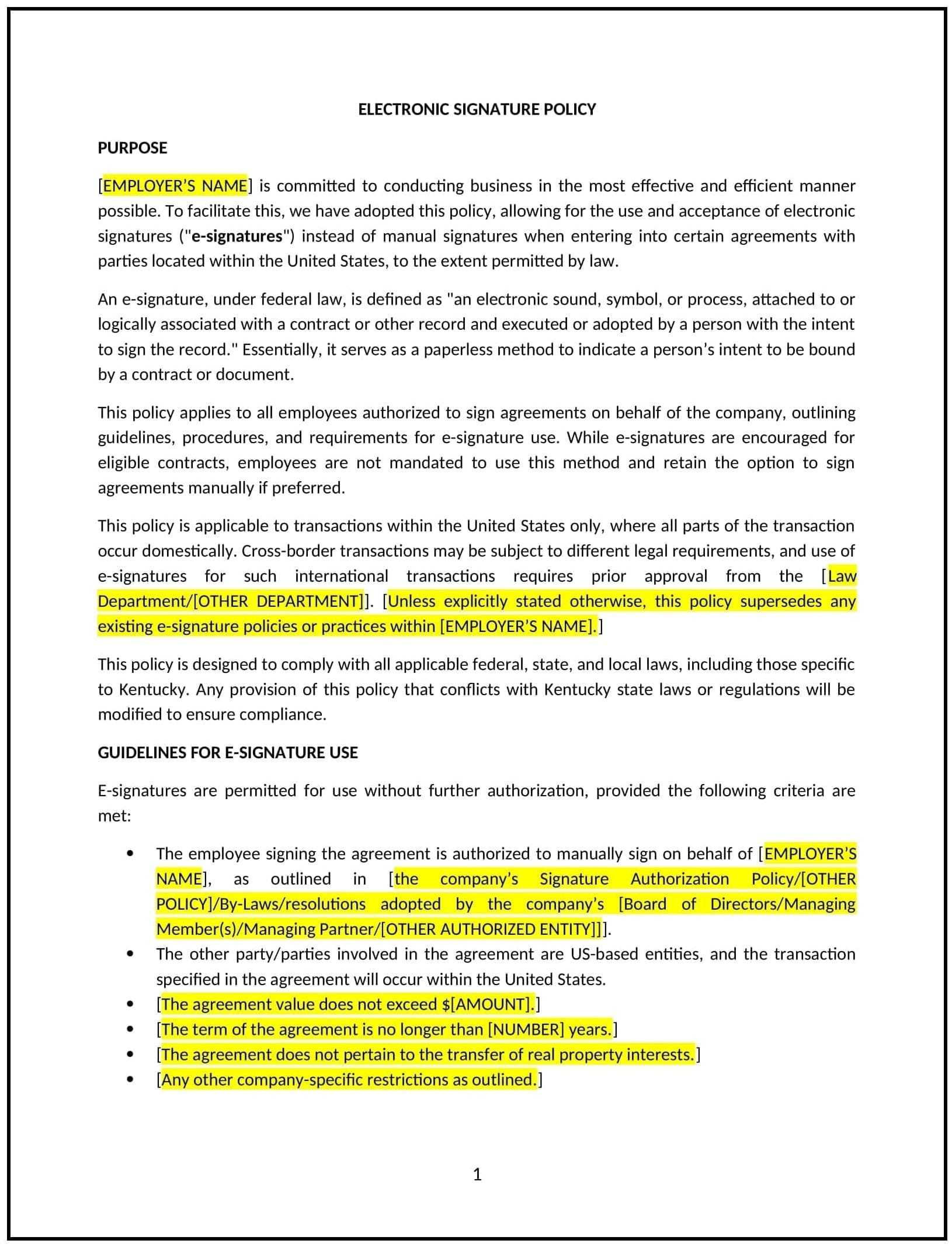 Electronic-Signature-Policy--Kentucky--1-1-1