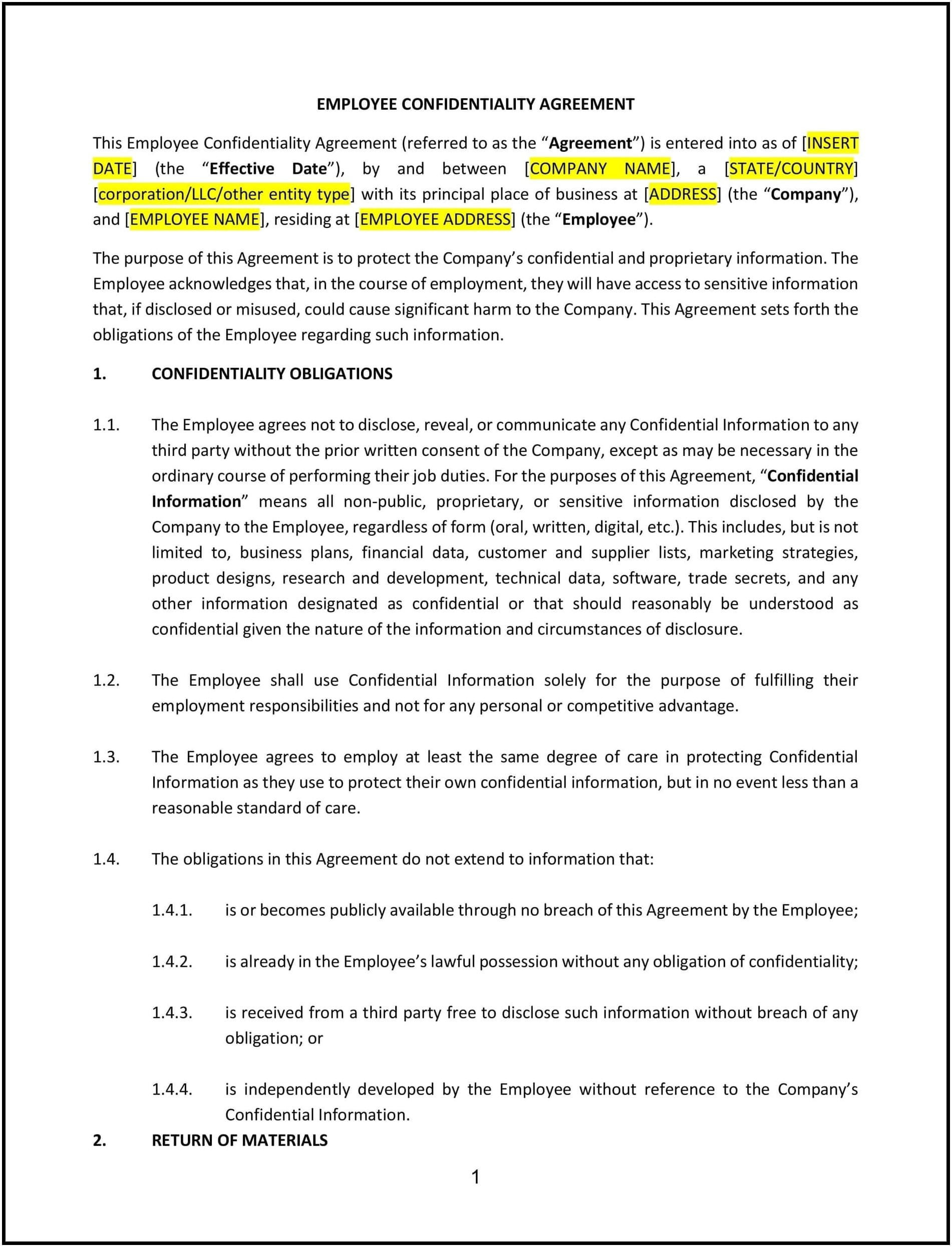 Employee-Confidentiality-Agreement--Maryland--1-1