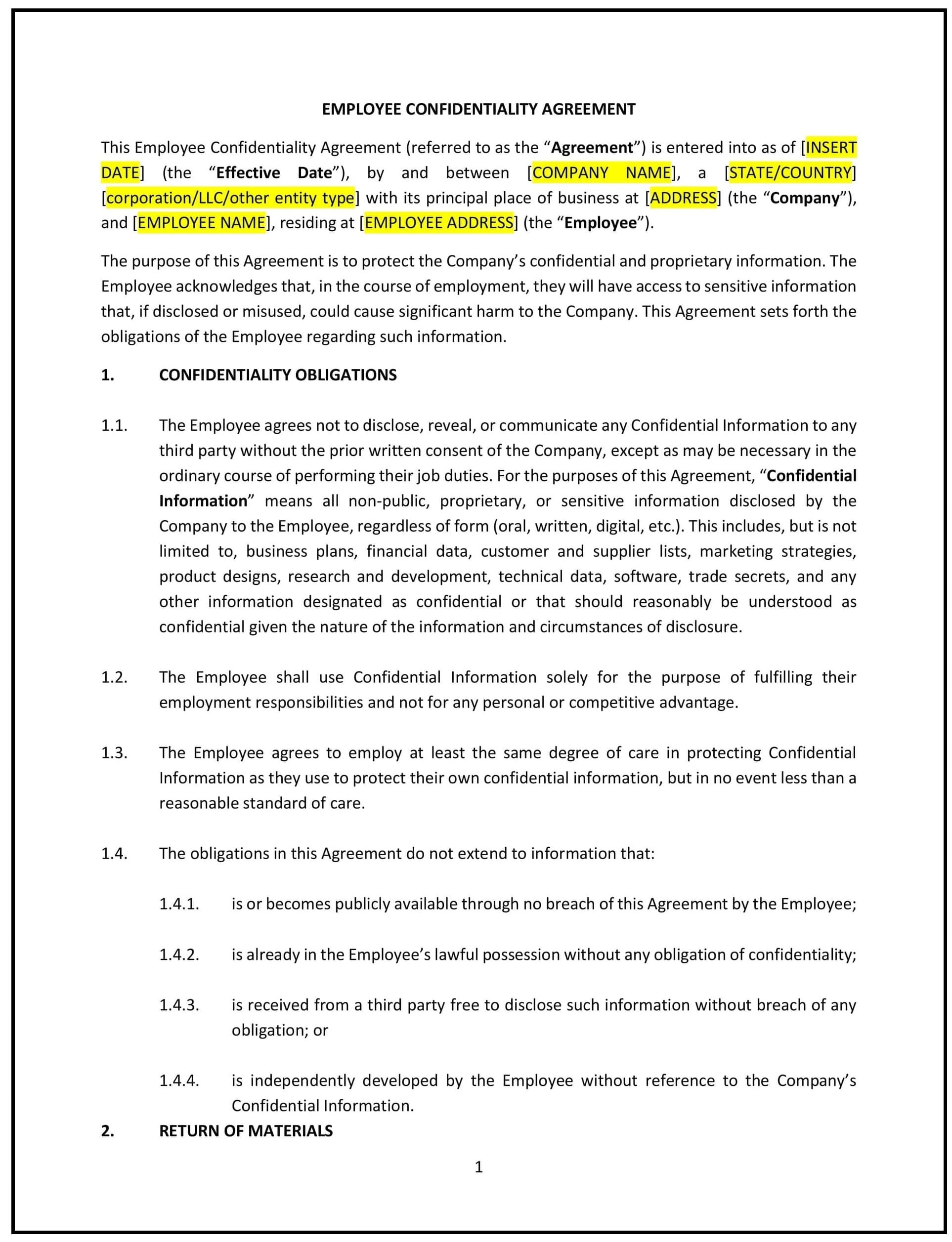 Employee-Confidentiality-Agreement--Rhode-Island--1-1