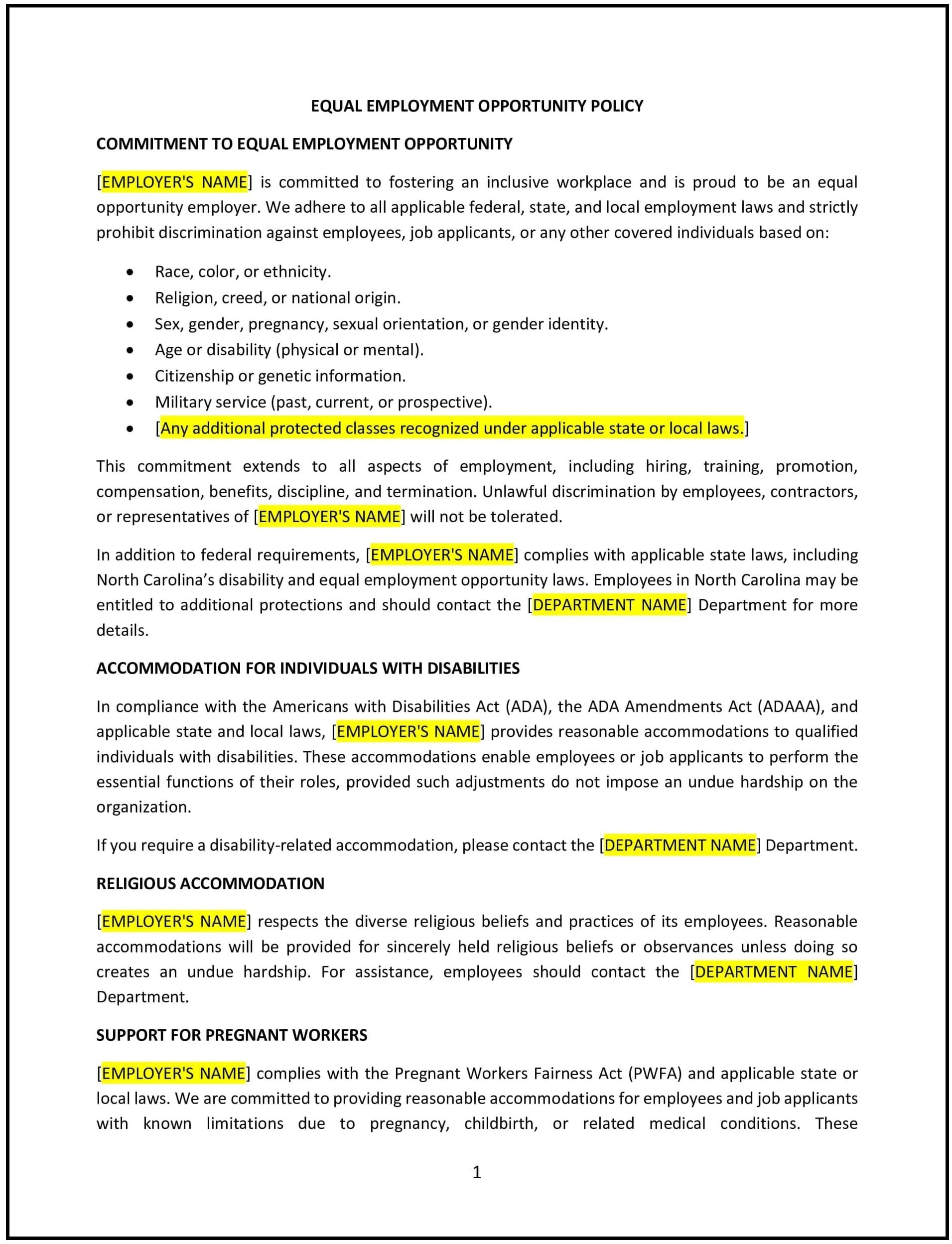 Equal-Employment-Opportunity-Policy--North-Carolina--1-1