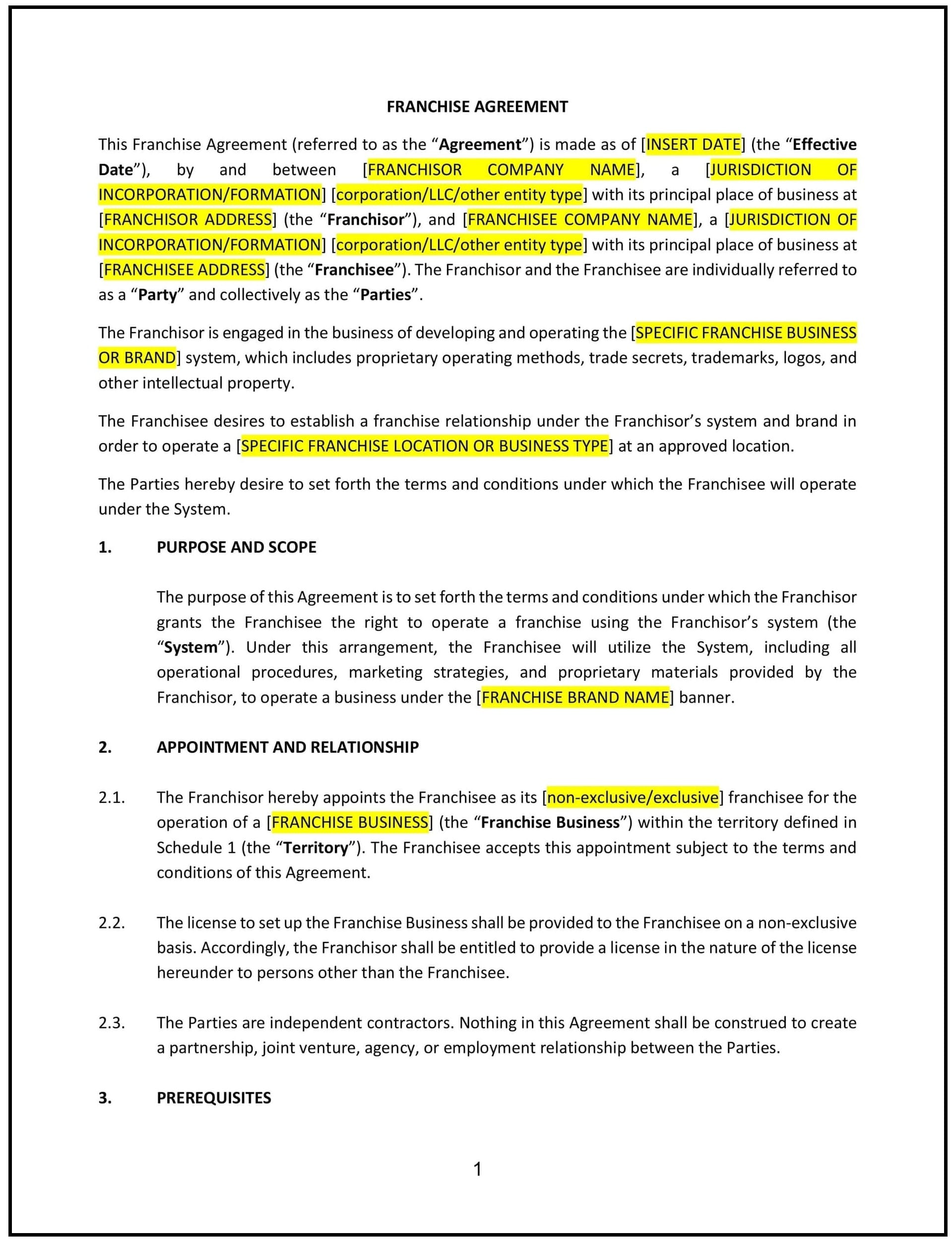 Franchise-Agreement--Arkansas--1-1