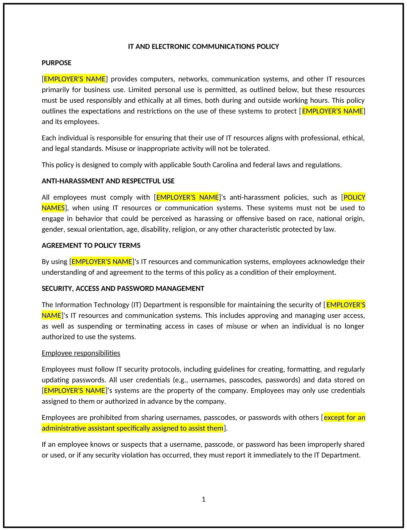 IT-and-Electronics-Communications-Policy--South-Carolina--1-1-1