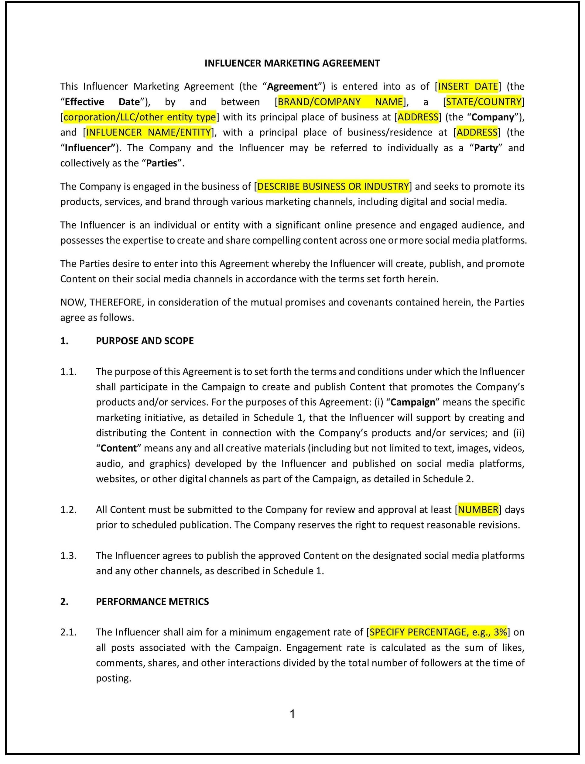 Influencer-Marketing-Agreement--Arizona--1-1