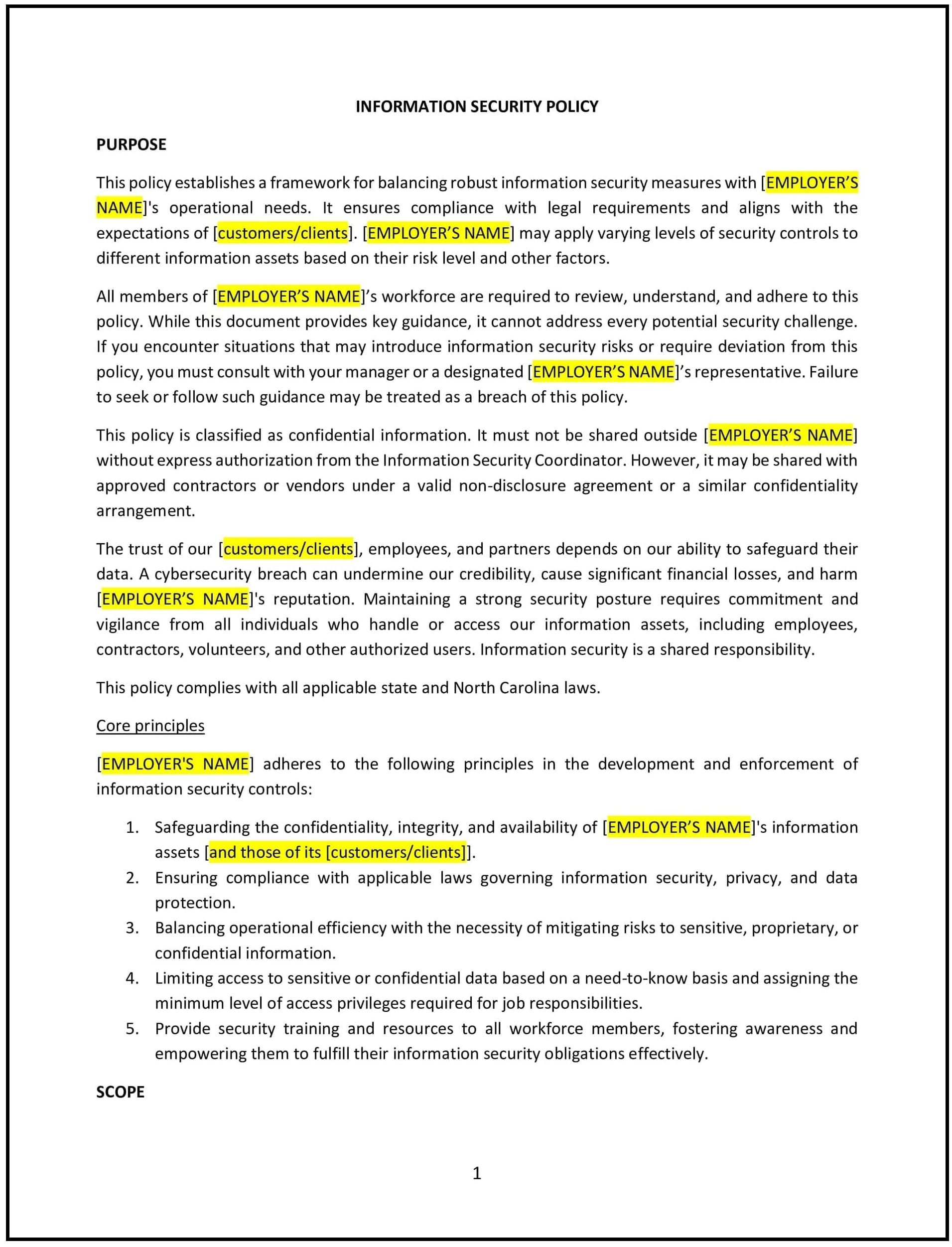 Information-Security-Policy--North-Carolina--1-1