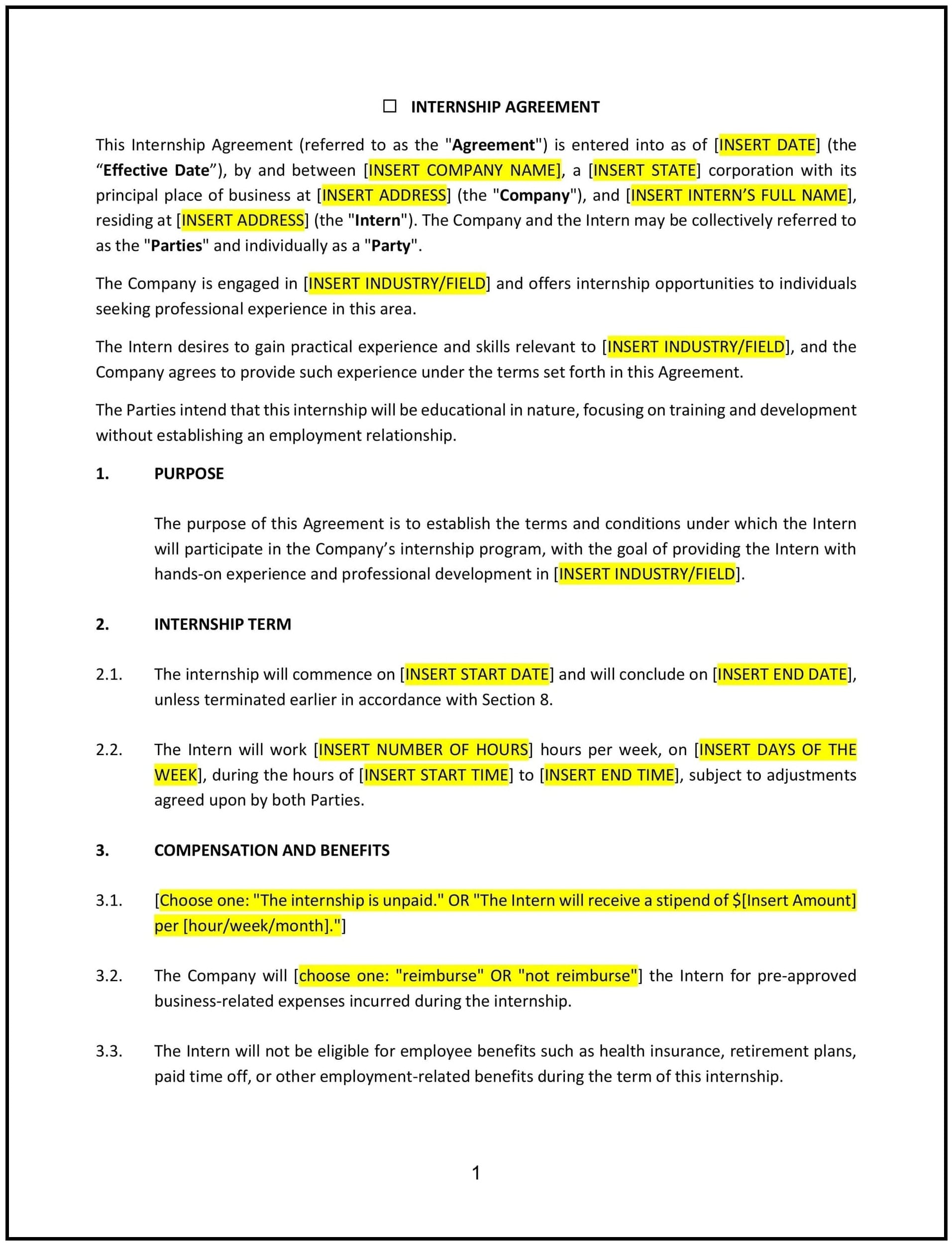Internship-Agreement--North-Carolina--1-1