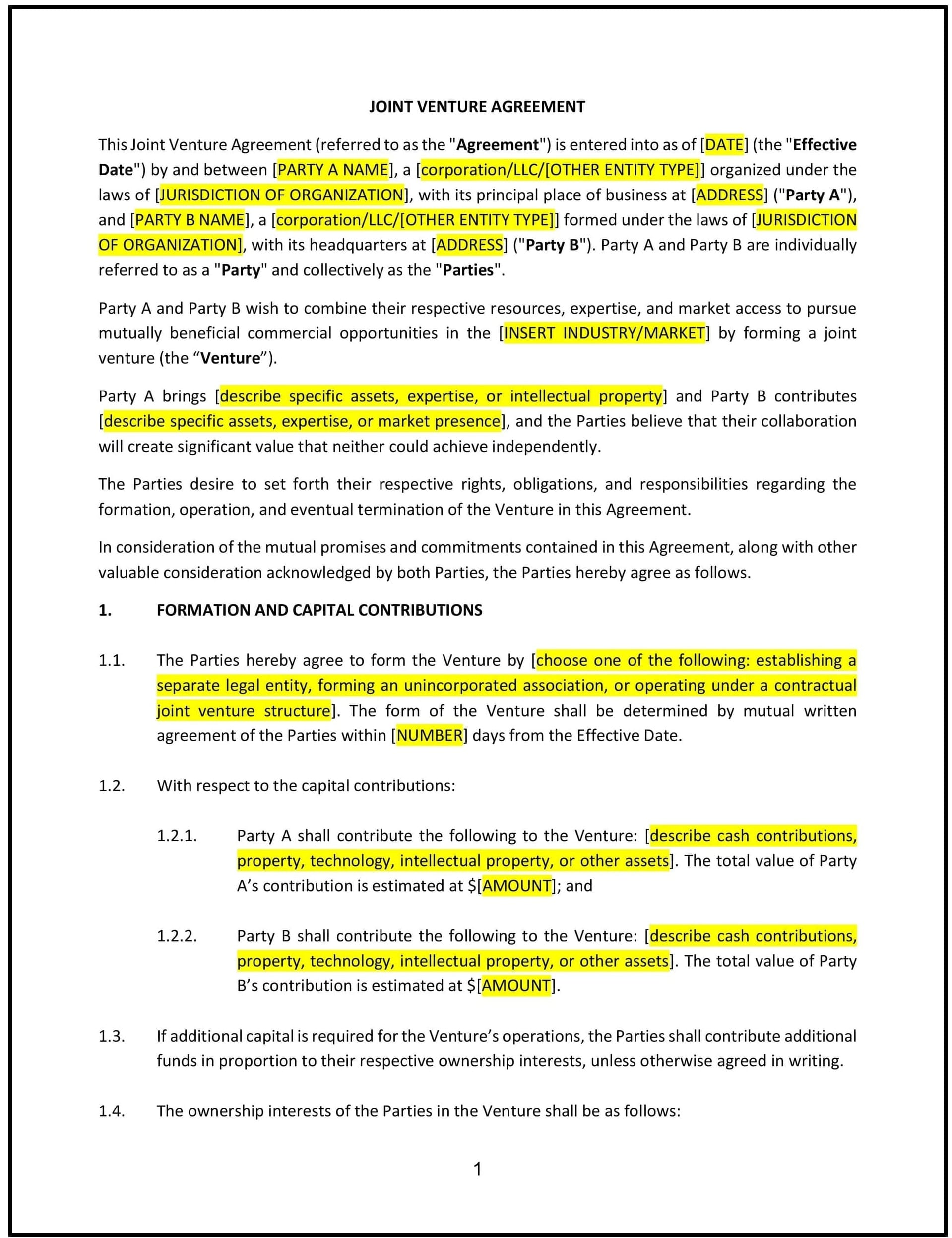 Joint-Venture-Agreement--Georgia--1-1