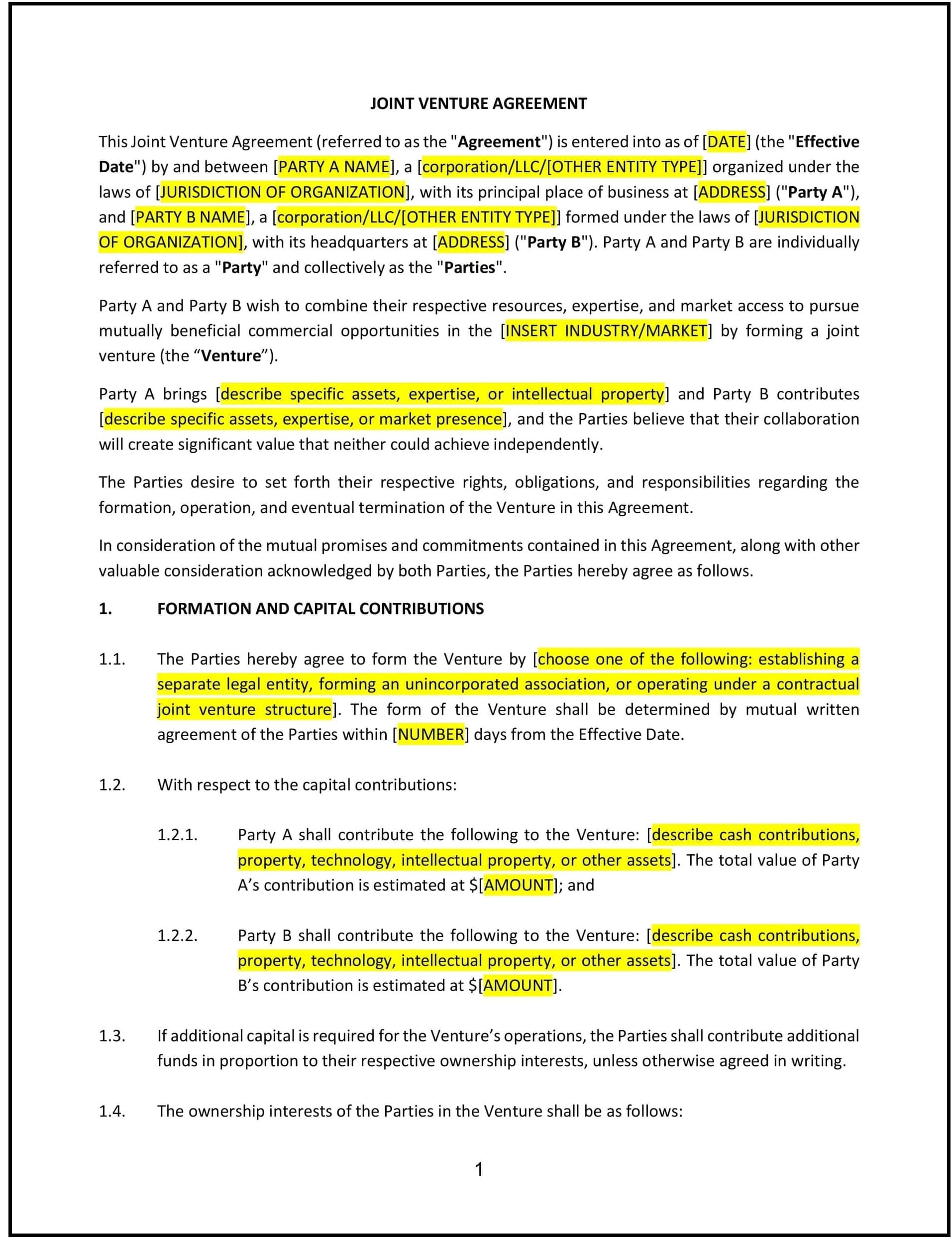 Joint-Venture-Agreement--North-Dakota--1-1