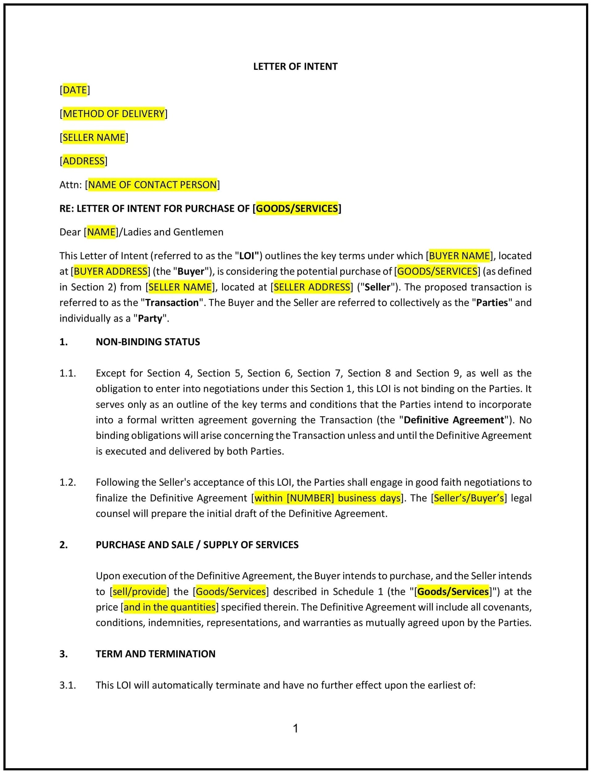 Letter-of-intent--LOI--for-commercial-transaction--Arizona--1-1