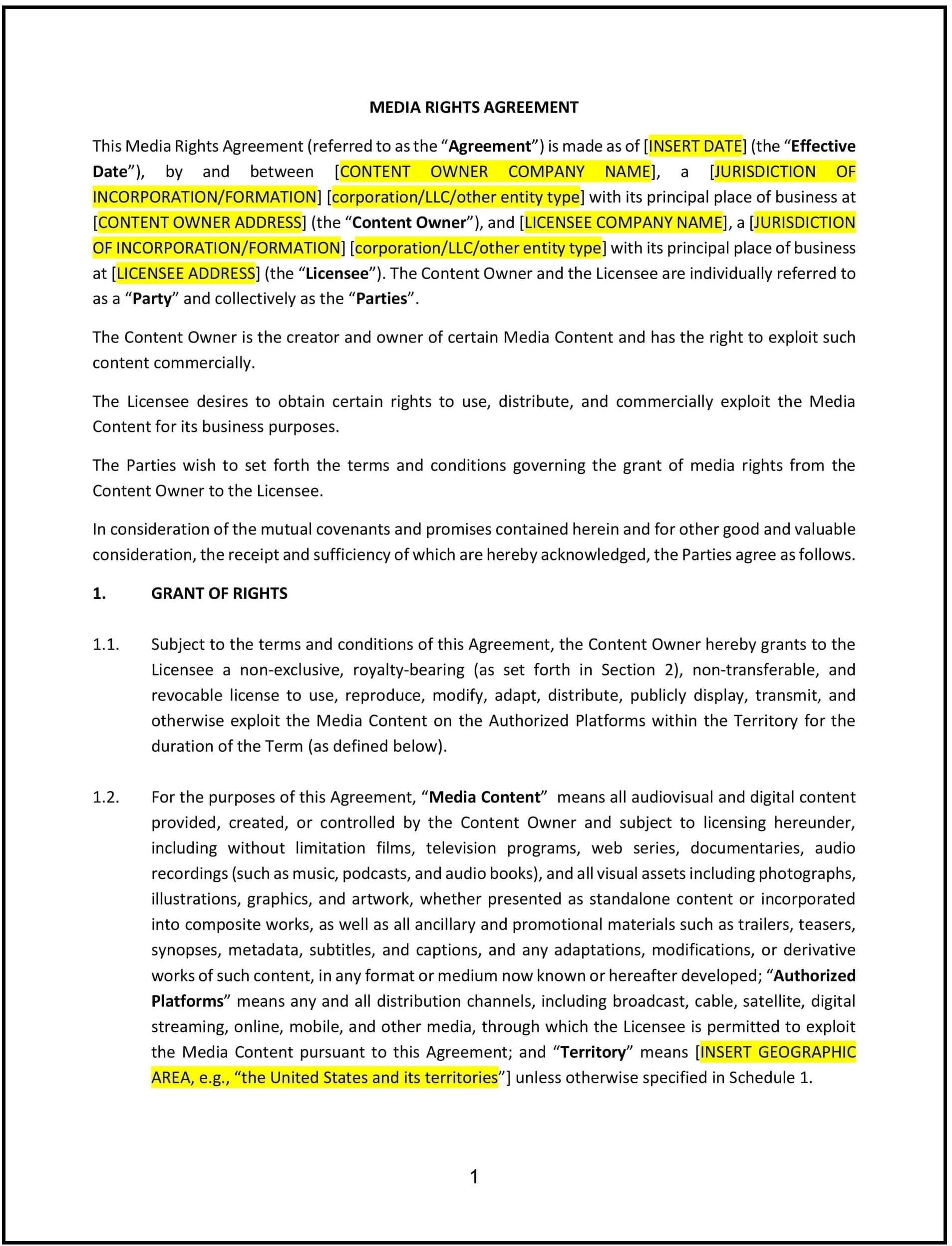 Media-Rights-Agreement--Michigan--1-1