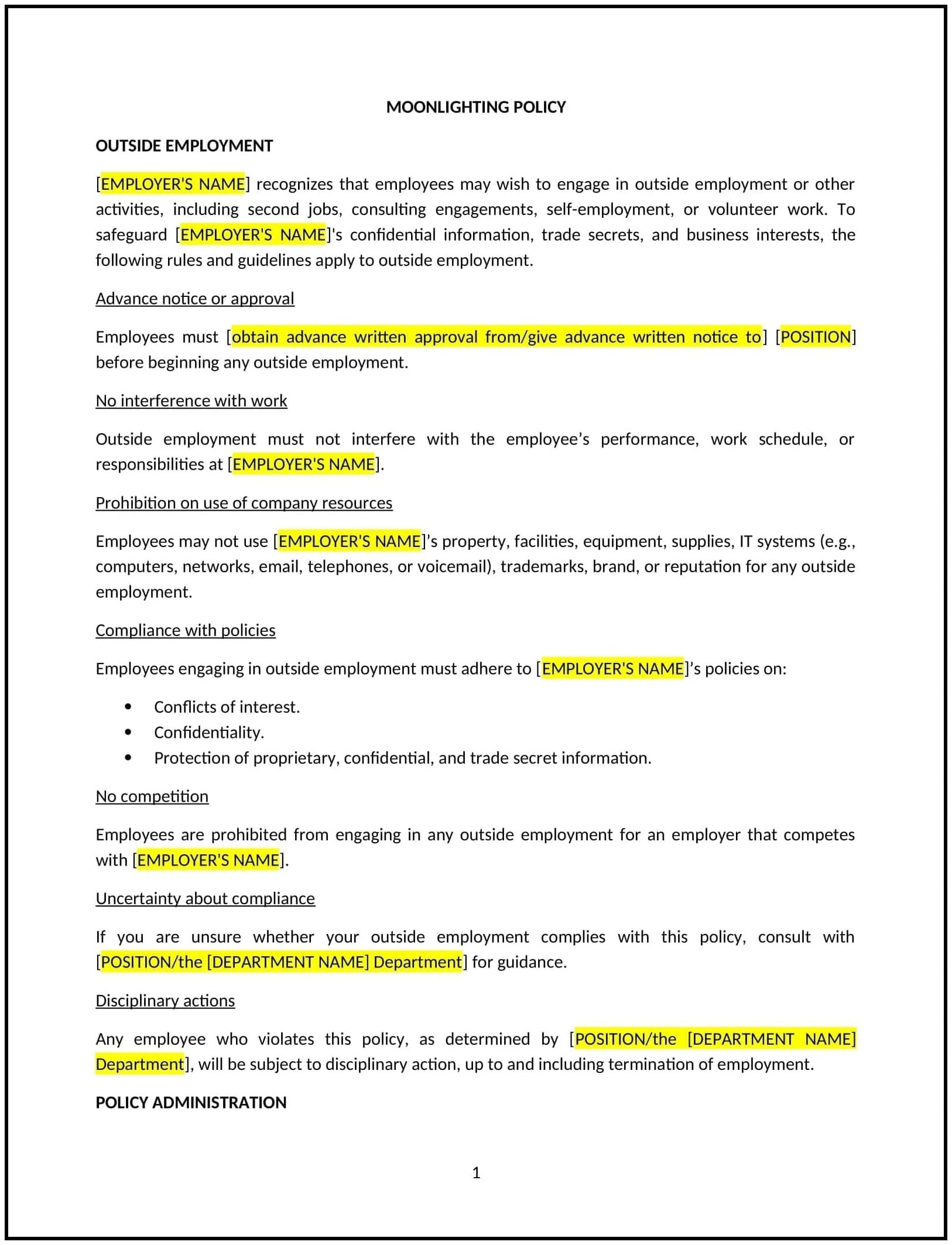 Moonlighting-Policy--Michigan--1-1-1