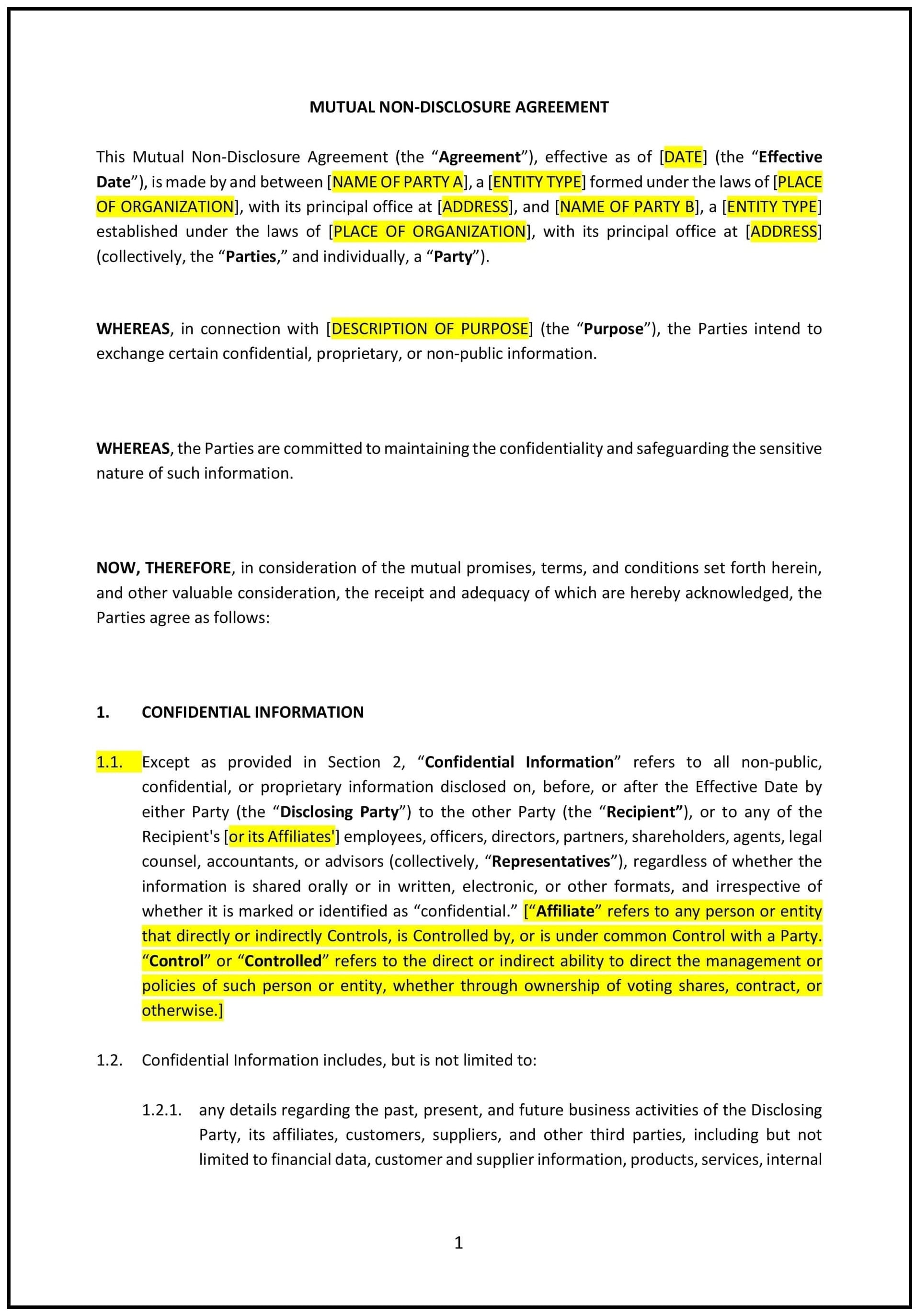 Non-Disclosure-Agreement--Mutual---Colorado--1-1