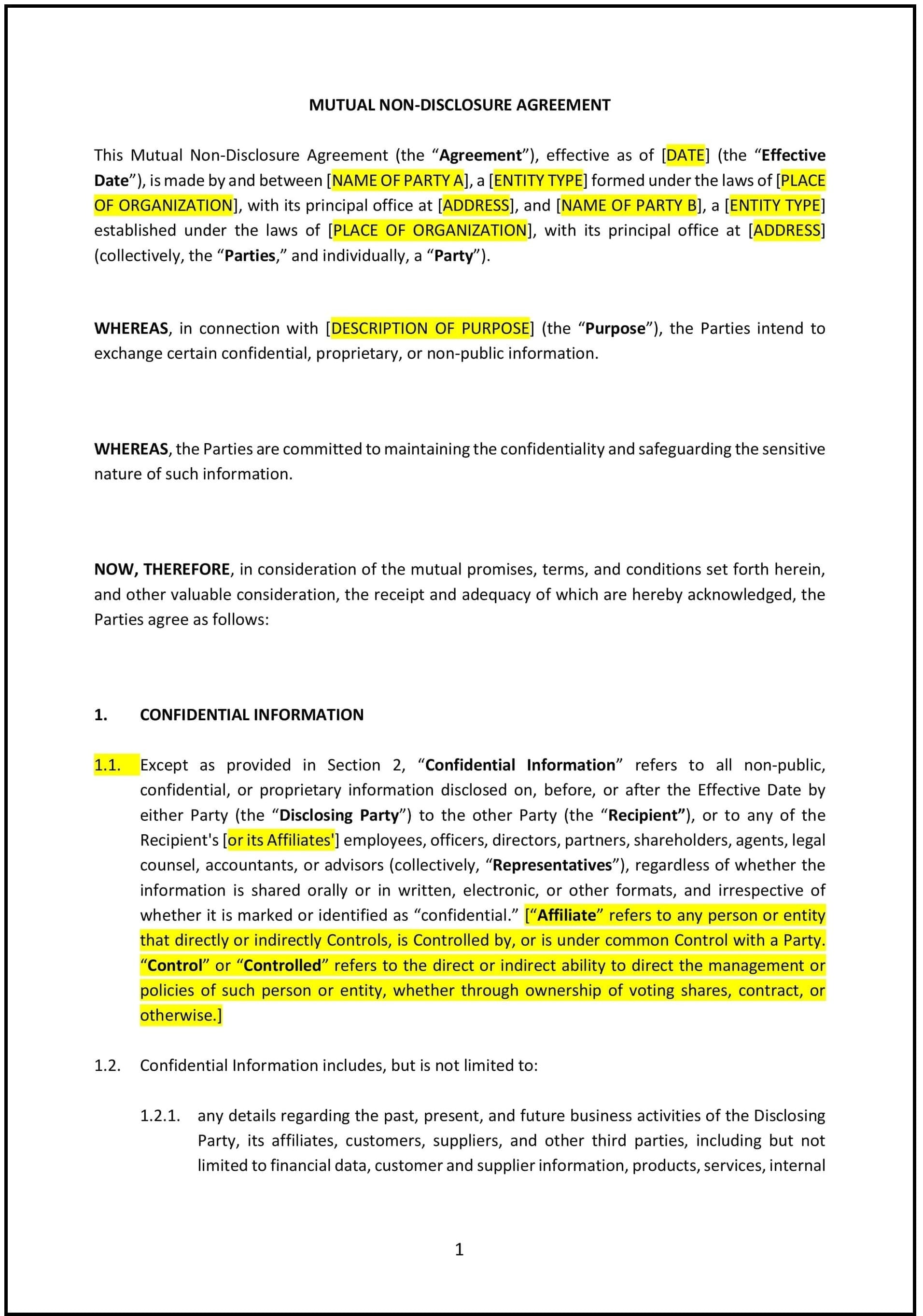Non-Disclosure-Agreement--Mutual---Indiana--1-1