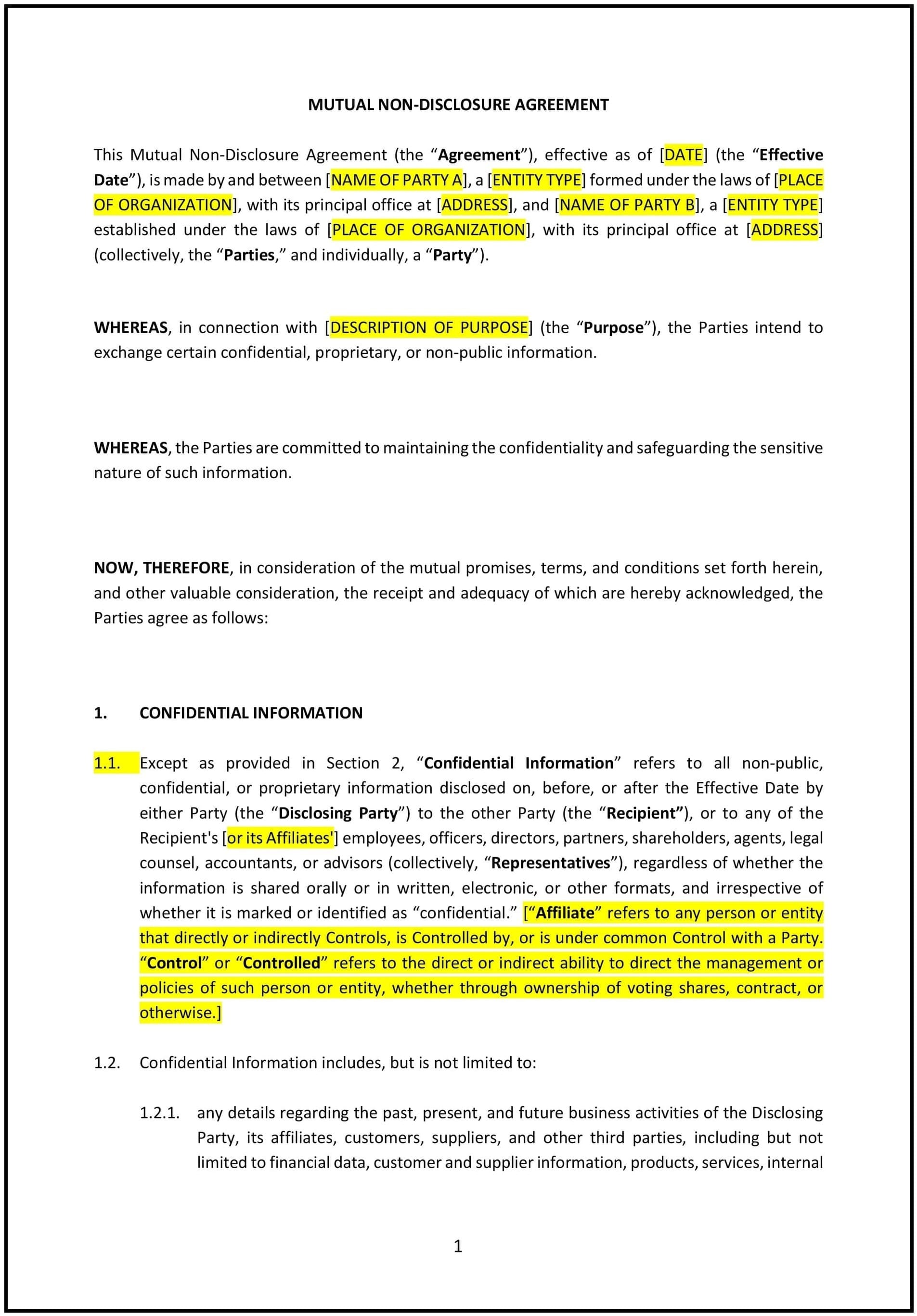 Non-Disclosure-Agreement--Mutual---Minnesota--2-1-1