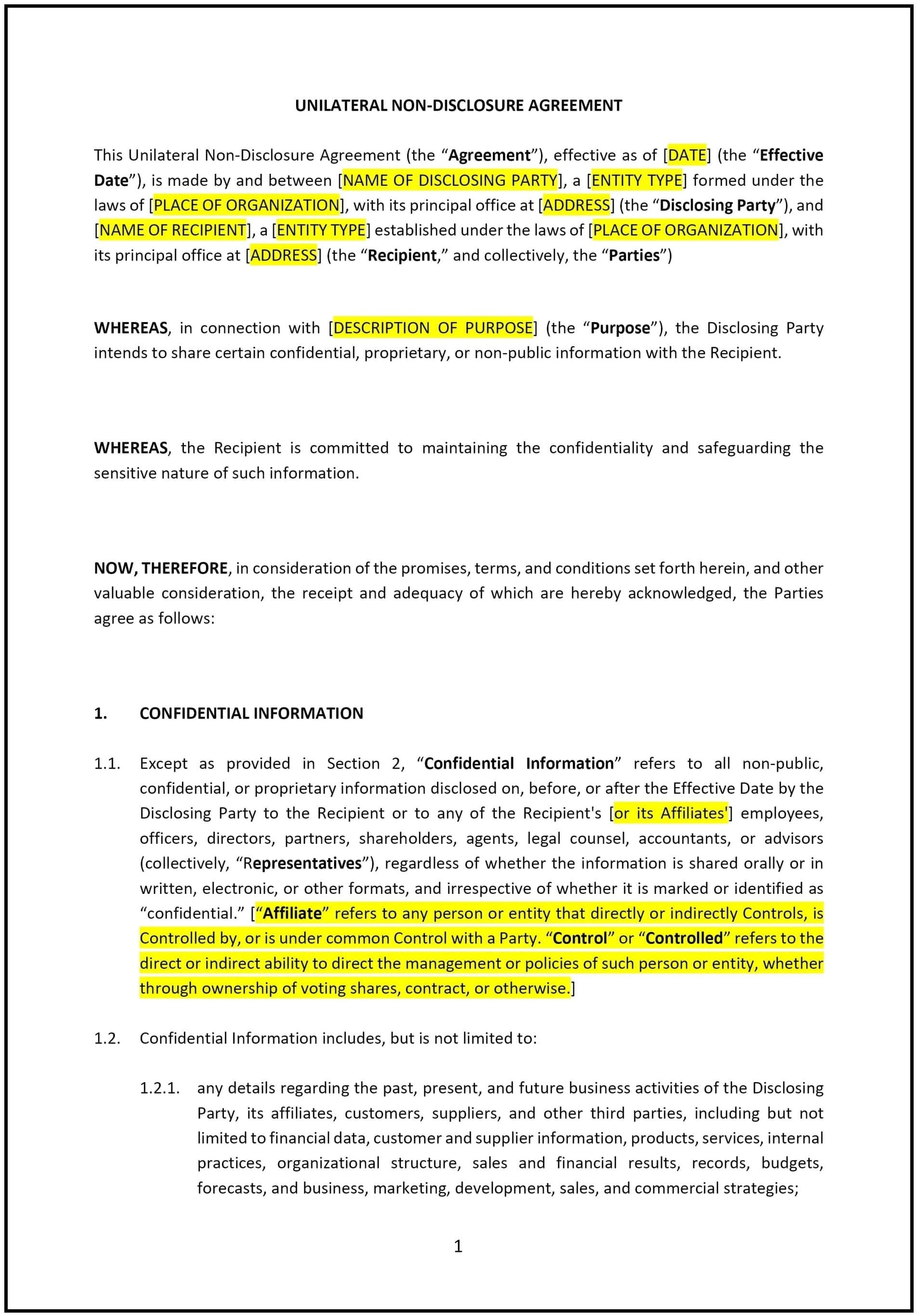Non-Disclosure-Agreement--Unilateral---Alaska---1--1-1