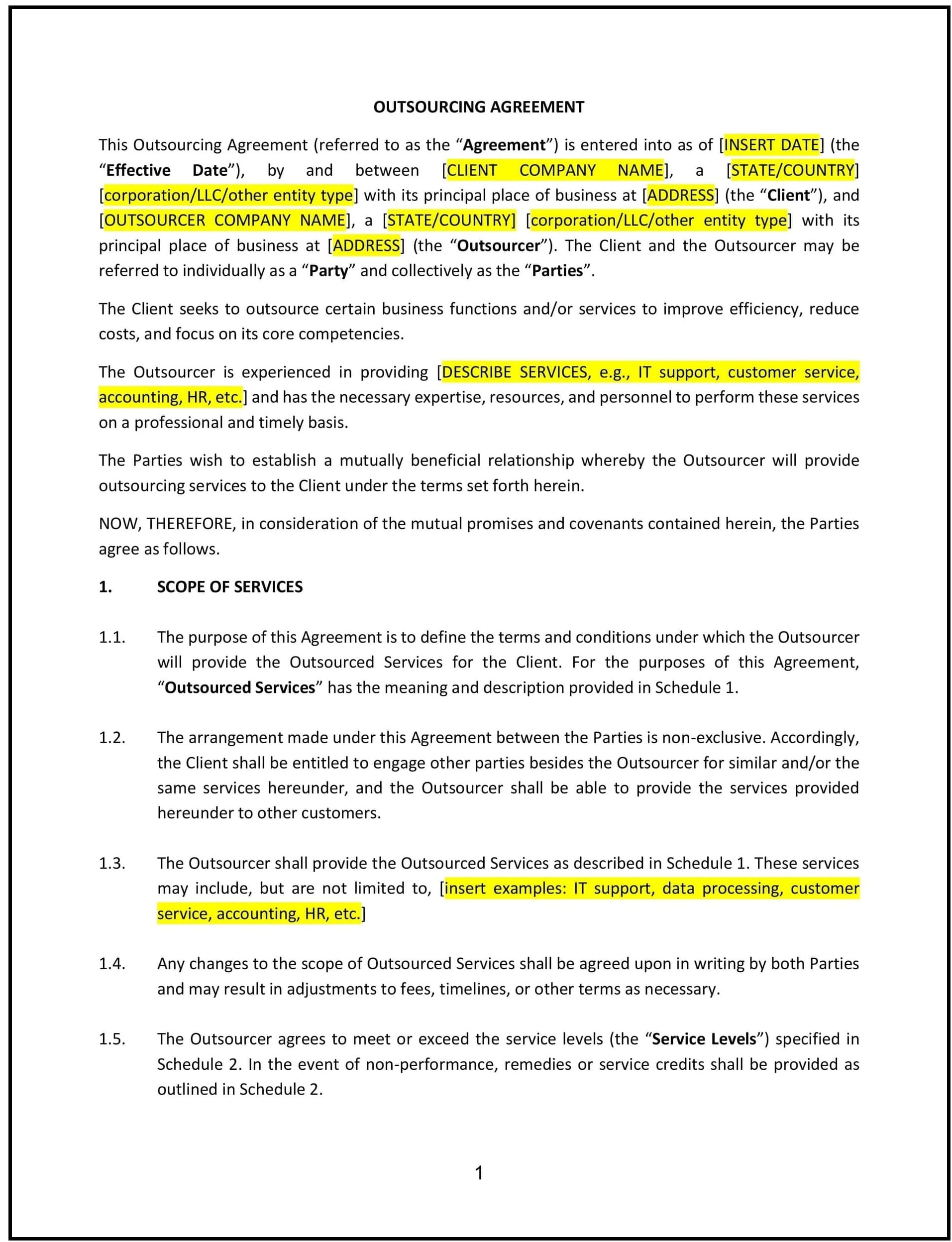 Outsourcing-Agreement--Nebraska--1-1