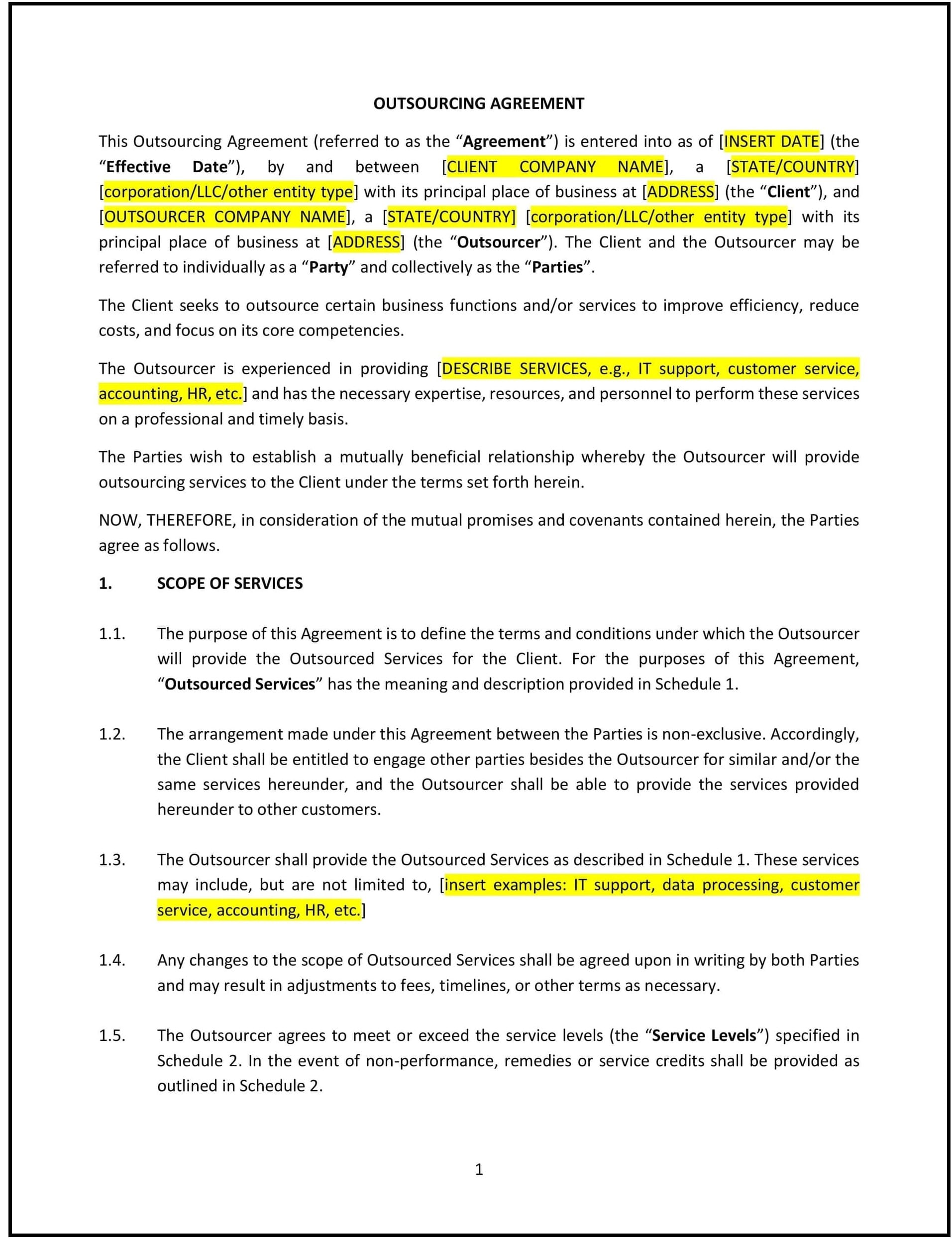 Outsourcing-Agreement--South-Dakota--1-1
