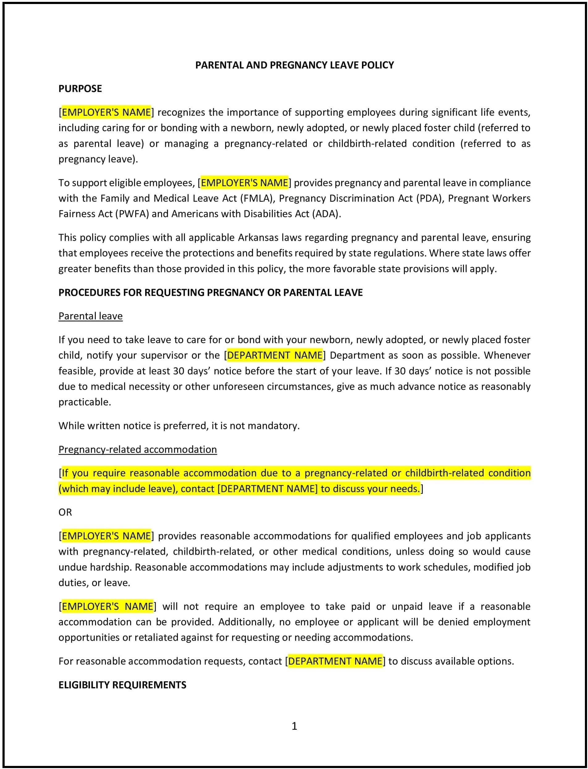 Parental-and-Pregnancy-Leave-Policy--Arkansas--1-1