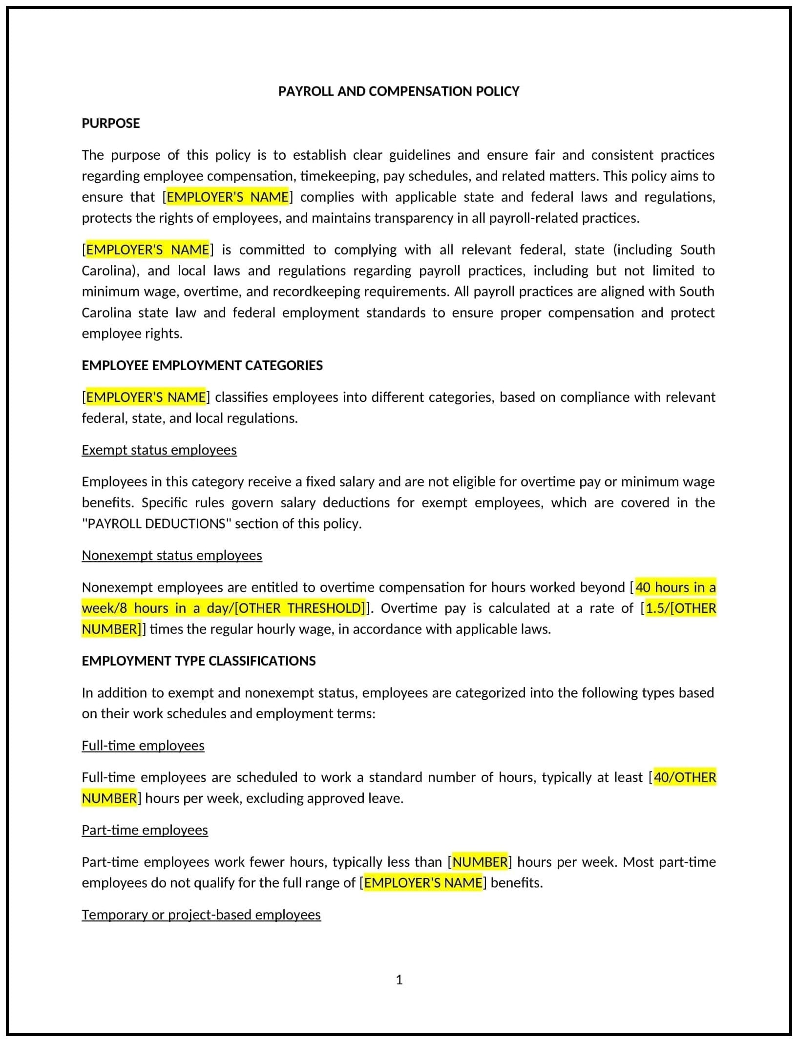 Payroll-and-Compensation-Policy--South-Carolina--1-1-1