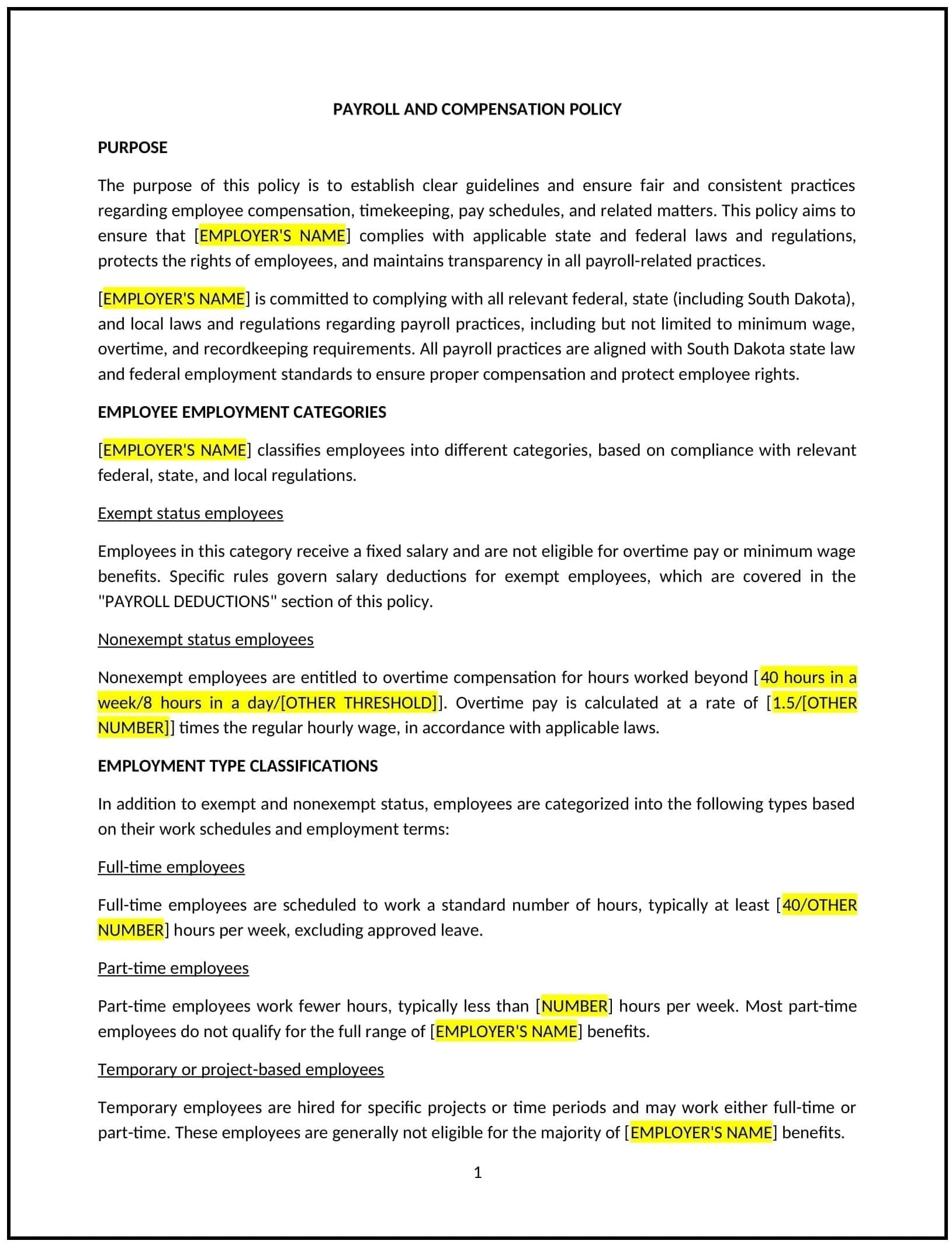 Payroll-and-Compensation-Policy--South-Dakota--1-1-1