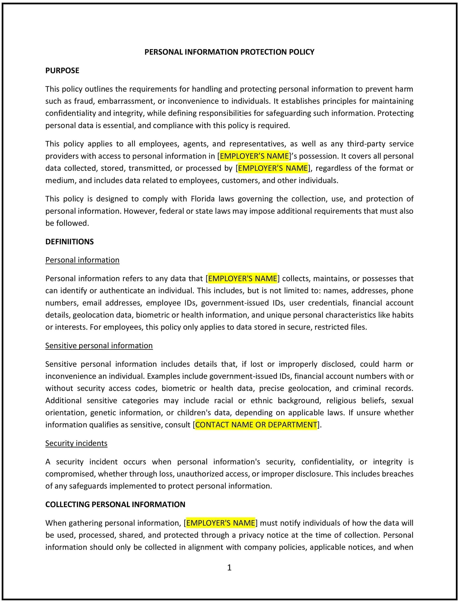 Personal-Information-Protection-Policy--Florida--1-1