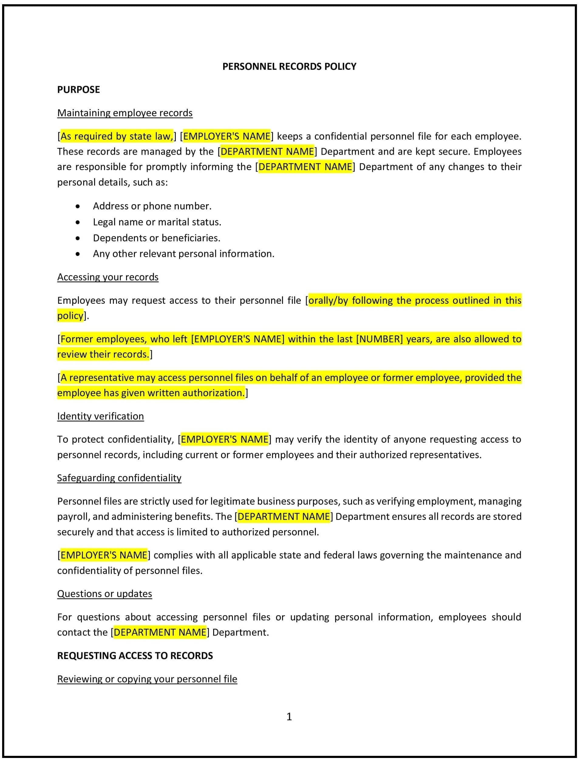 Personnel-Records-Policy--Florida--1-1