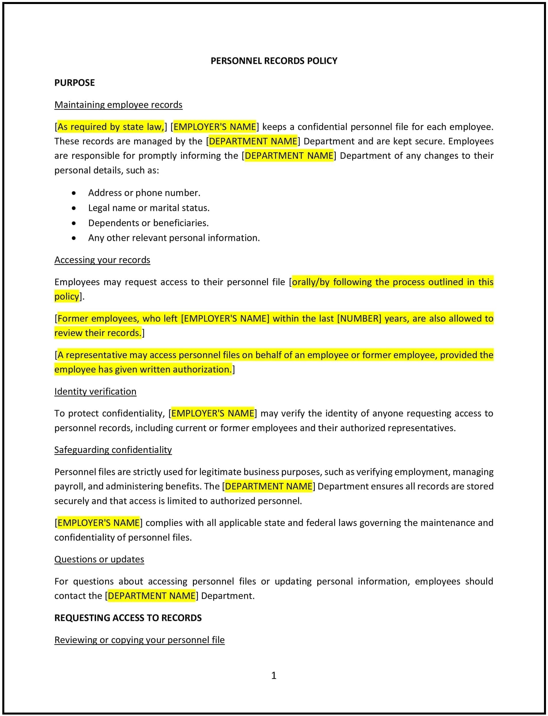 Personnel-Records-Policy--North-Carolina--1-1