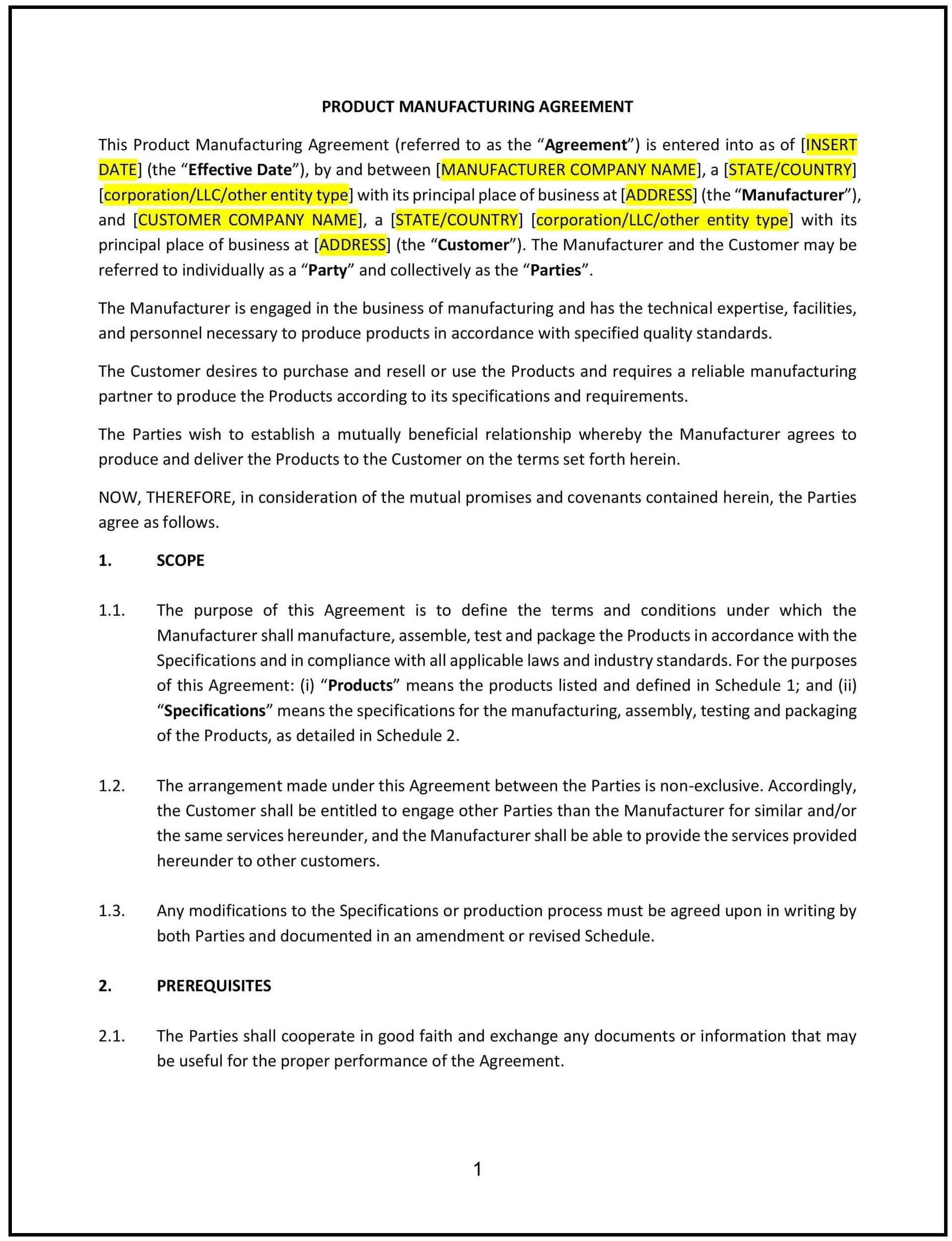 Product-Manufacturing-Agreement--California--1-1